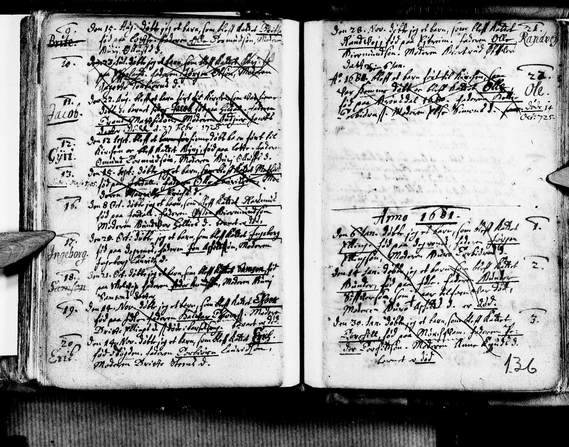 Ullensvang sokneprestembete, SAB/A-78701/H/Haa: Parish register (official) no. A 1 /3, 1676-1719, p. 136