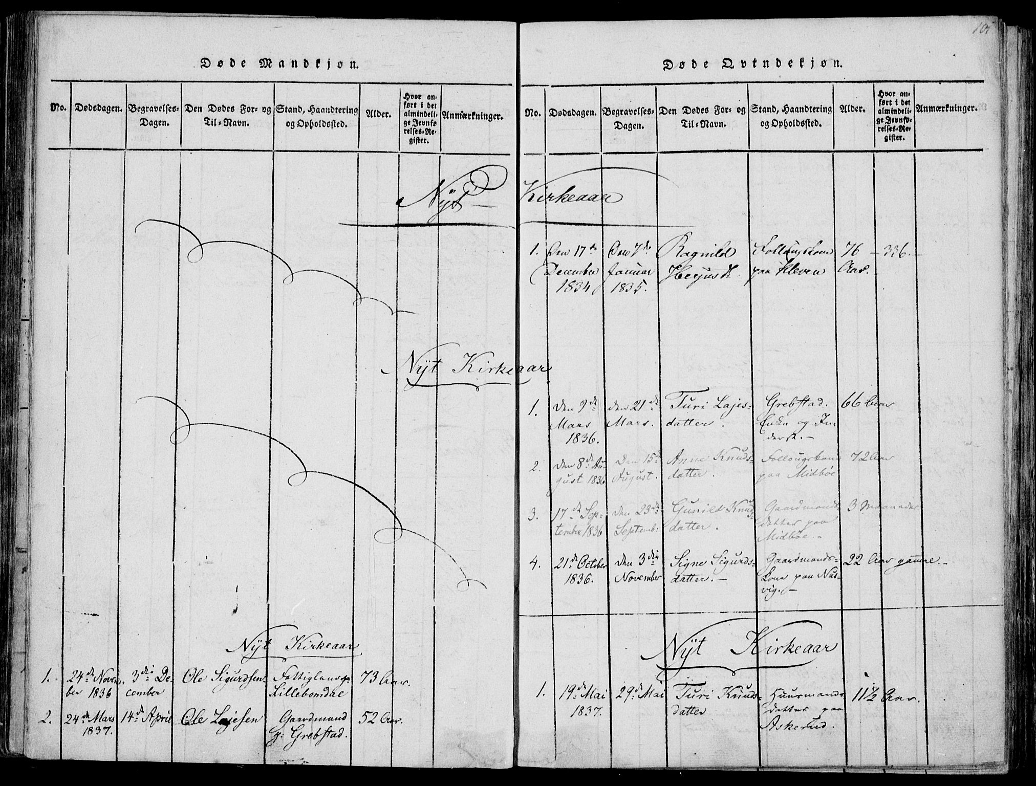 Fyresdal kirkebøker, AV/SAKO-A-263/F/Fa/L0004: Parish register (official) no. I 4, 1815-1854, p. 101