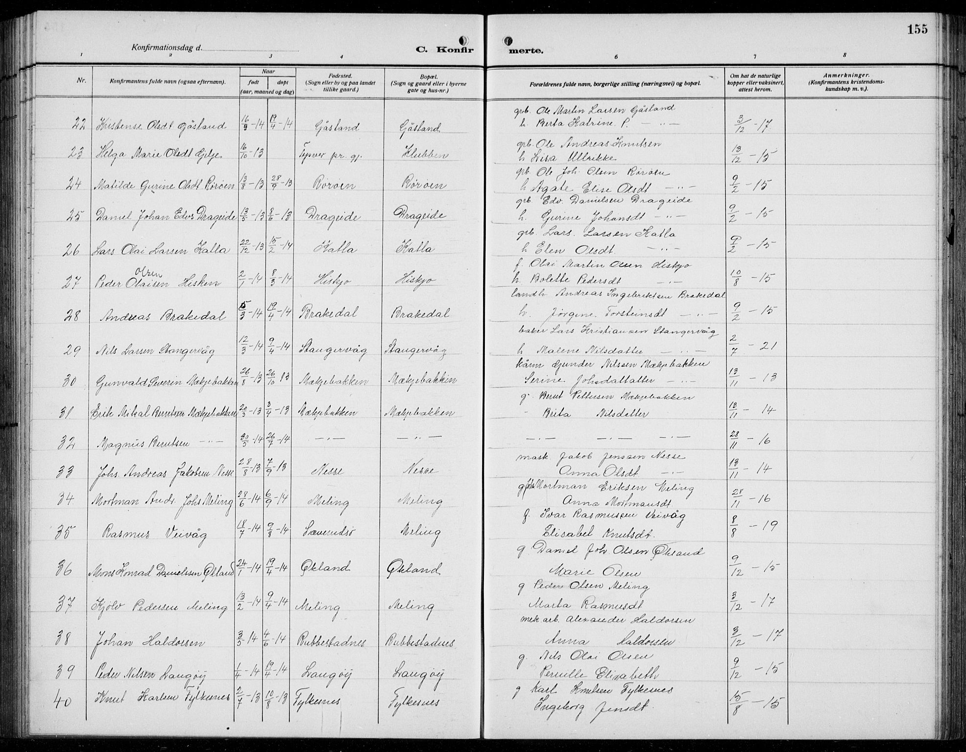 Finnås sokneprestembete, AV/SAB-A-99925/H/Ha/Hab/Habb/L0006: Parish register (copy) no. B 6, 1920-1936, p. 155