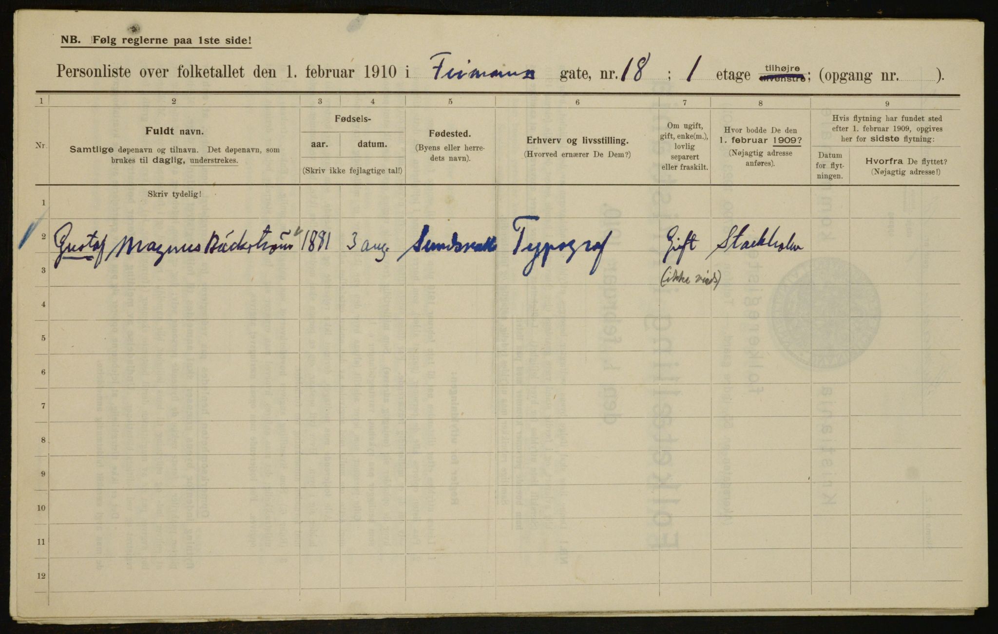 OBA, Municipal Census 1910 for Kristiania, 1910, p. 25235