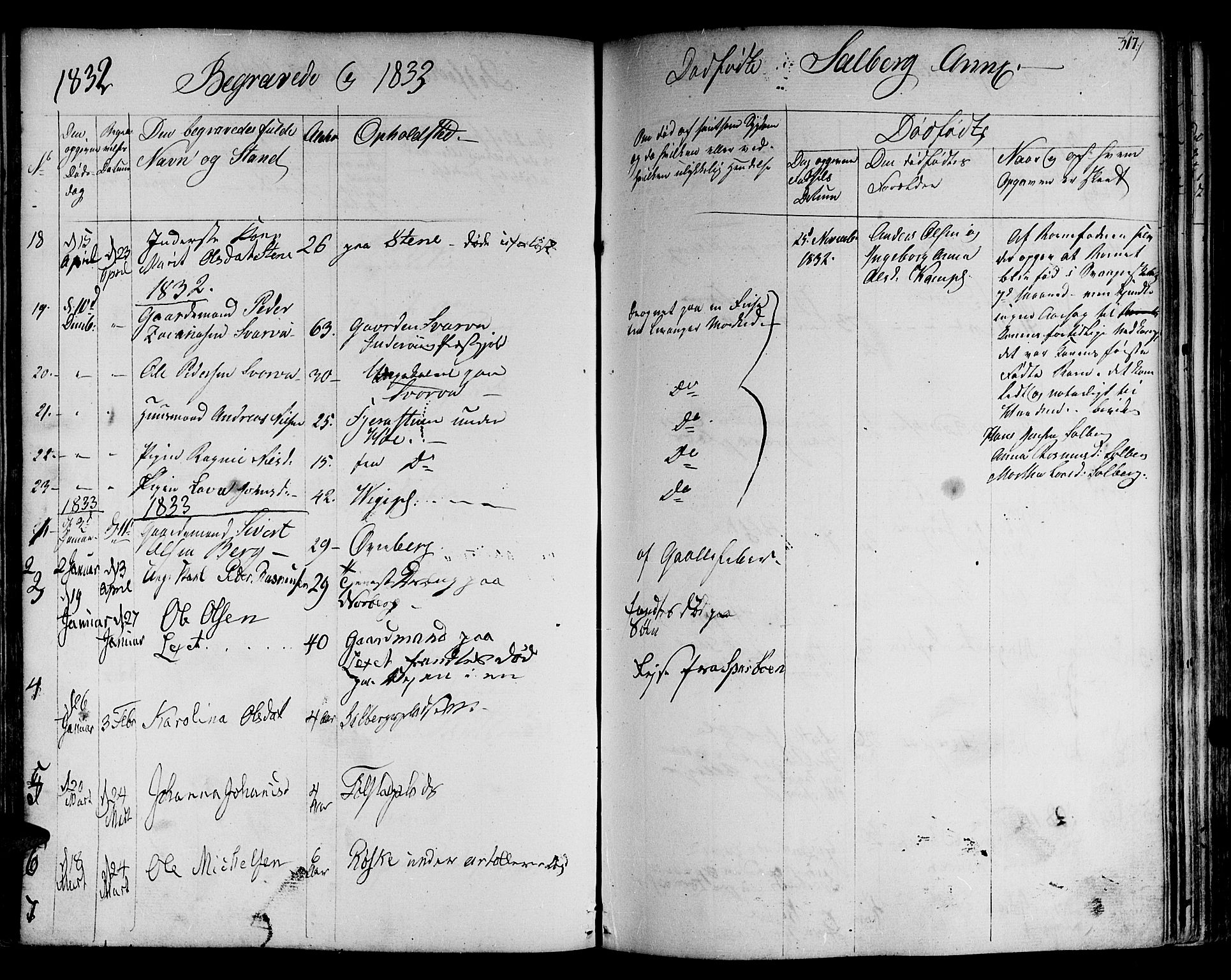 Ministerialprotokoller, klokkerbøker og fødselsregistre - Nord-Trøndelag, SAT/A-1458/730/L0277: Parish register (official) no. 730A06 /2, 1831-1839, p. 317