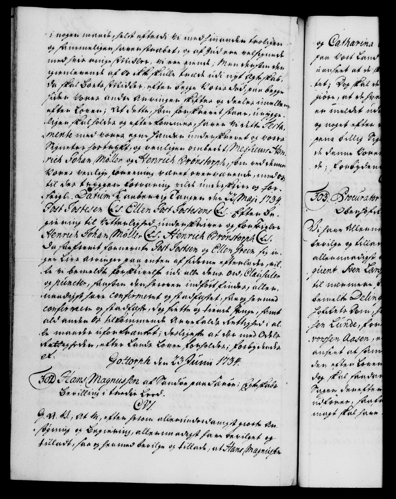 Danske Kanselli 1572-1799, AV/RA-EA-3023/F/Fc/Fca/Fcaa/L0028: Norske registre, 1733-1734, p. 539b