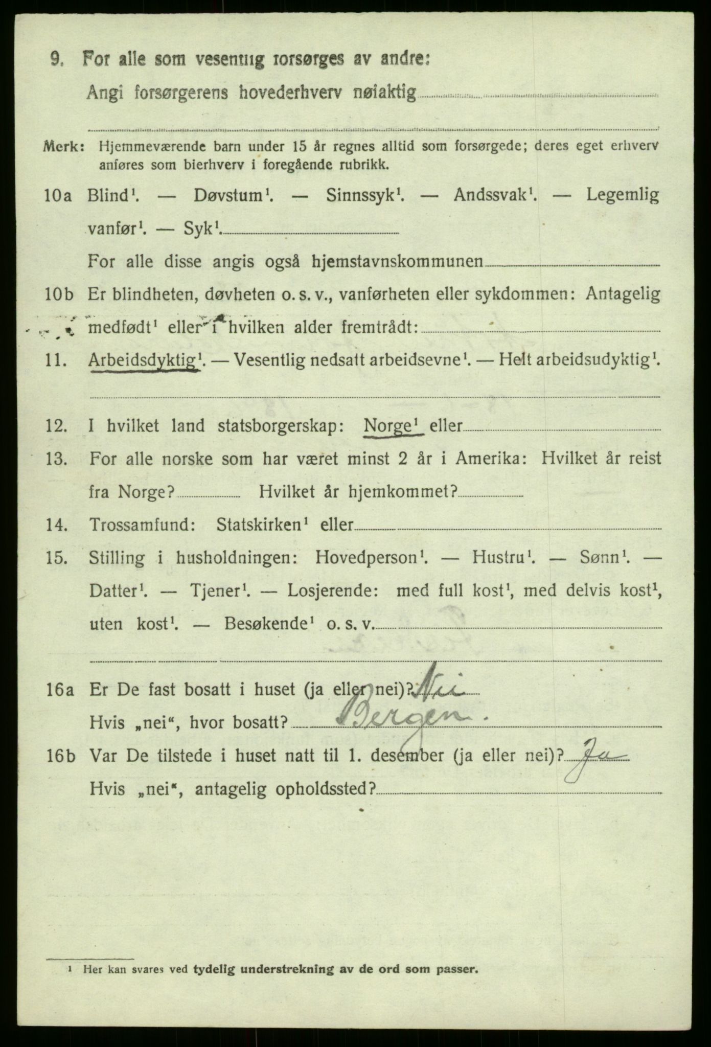 SAB, 1920 census for Solund, 1920, p. 2453