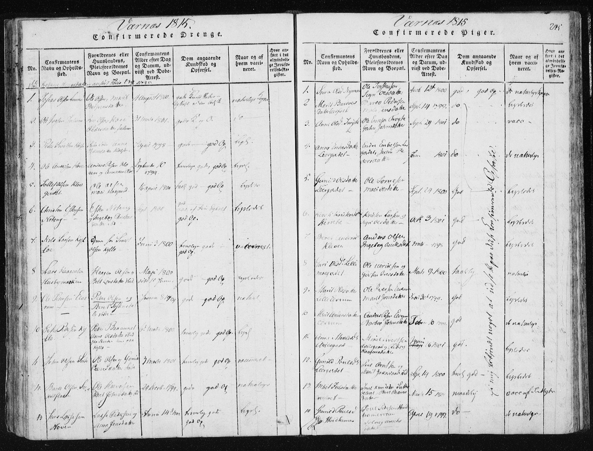 Ministerialprotokoller, klokkerbøker og fødselsregistre - Nord-Trøndelag, SAT/A-1458/709/L0061: Parish register (official) no. 709A08 /1, 1815-1819, p. 235