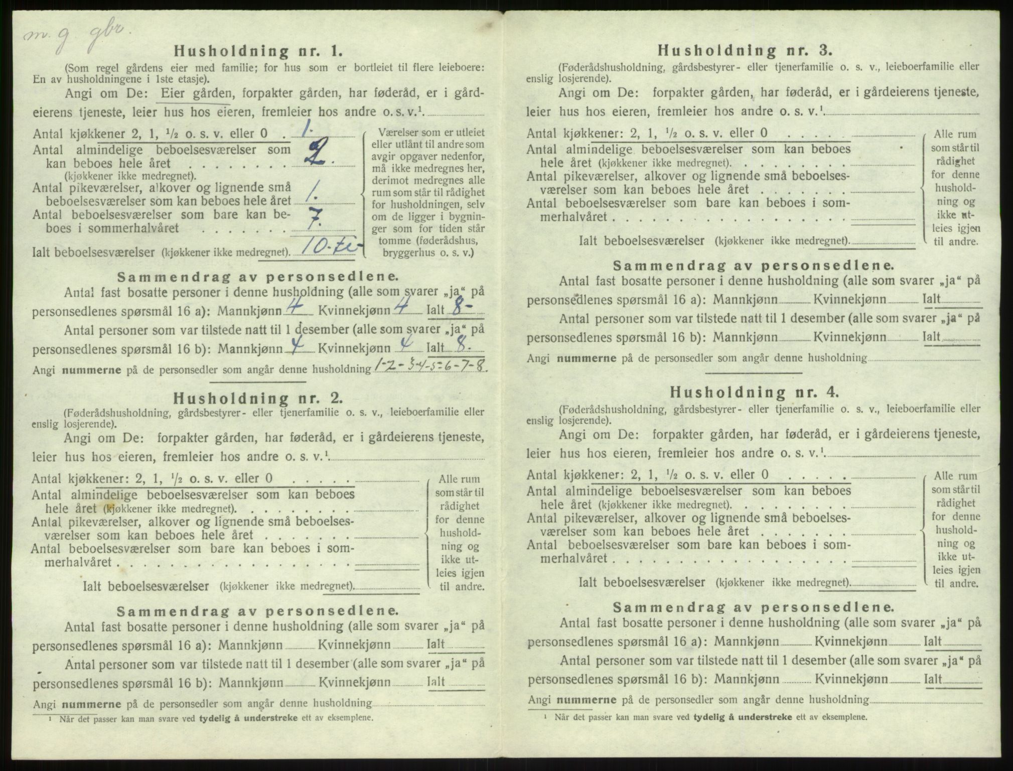 SAB, 1920 census for Solund, 1920, p. 482