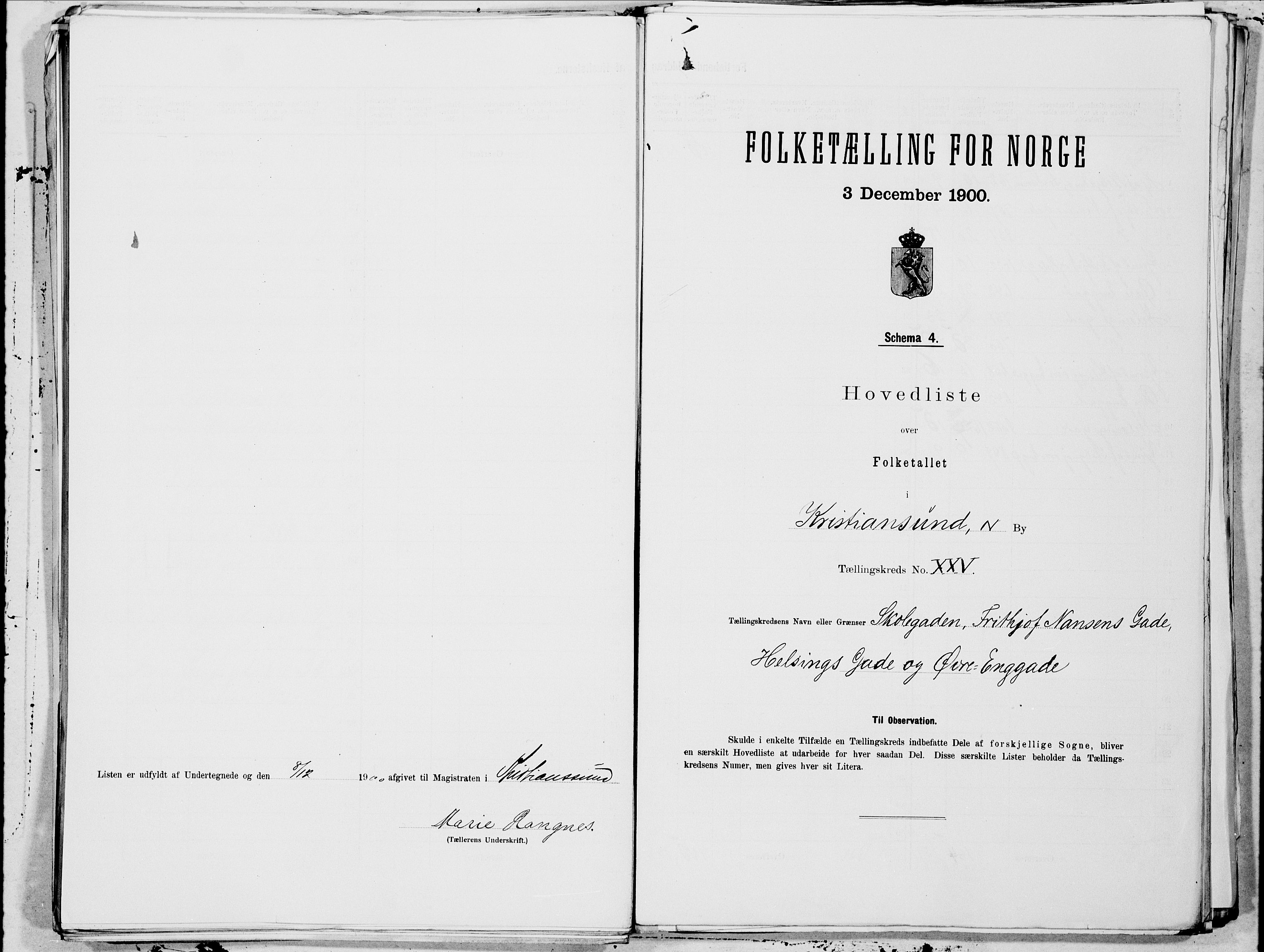 SAT, 1900 census for Kristiansund, 1900, p. 50