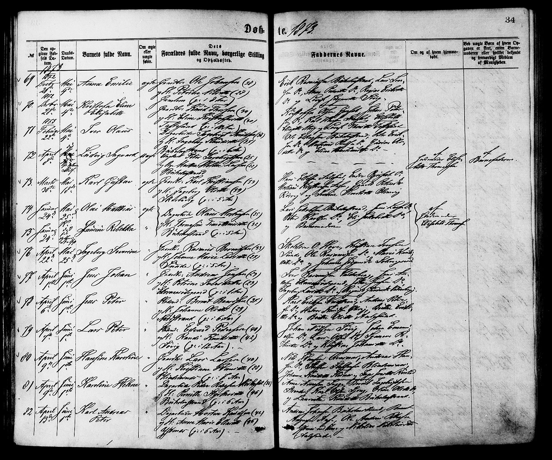 Ministerialprotokoller, klokkerbøker og fødselsregistre - Møre og Romsdal, AV/SAT-A-1454/528/L0400: Parish register (official) no. 528A11, 1871-1879, p. 34