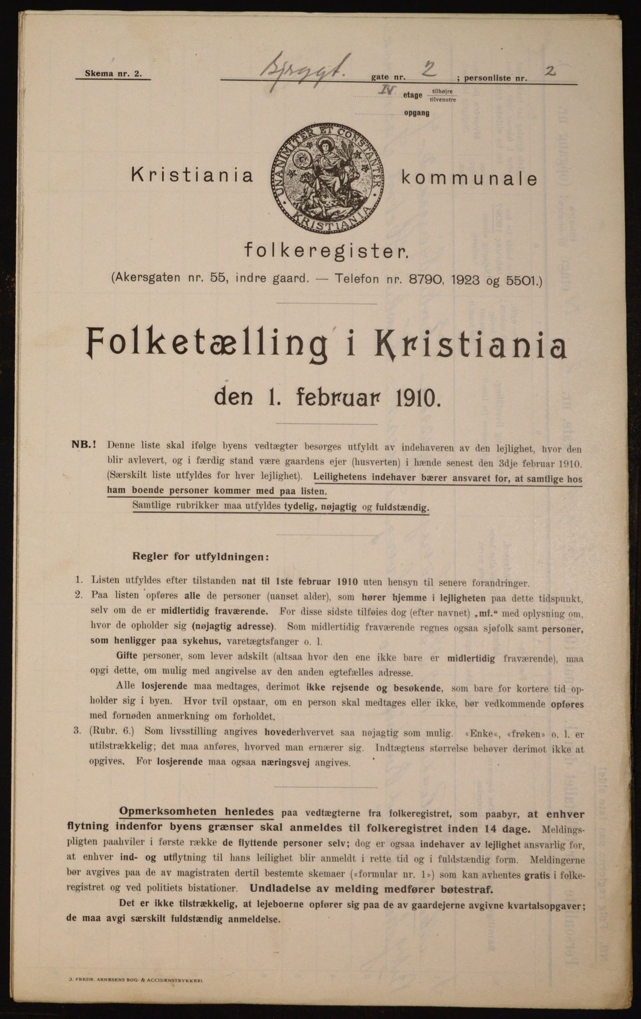 OBA, Municipal Census 1910 for Kristiania, 1910, p. 5261