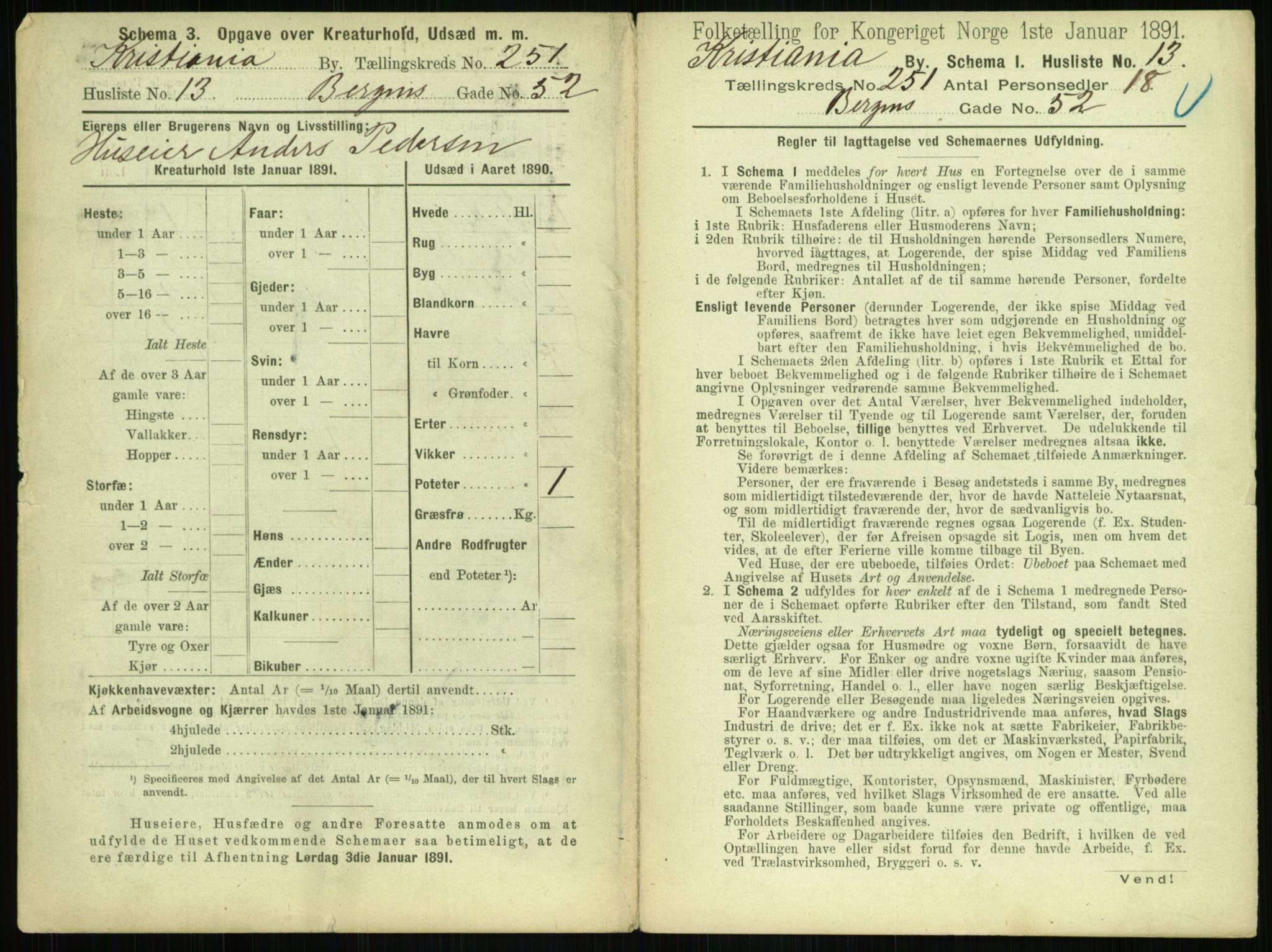 RA, 1891 census for 0301 Kristiania, 1891, p. 153044