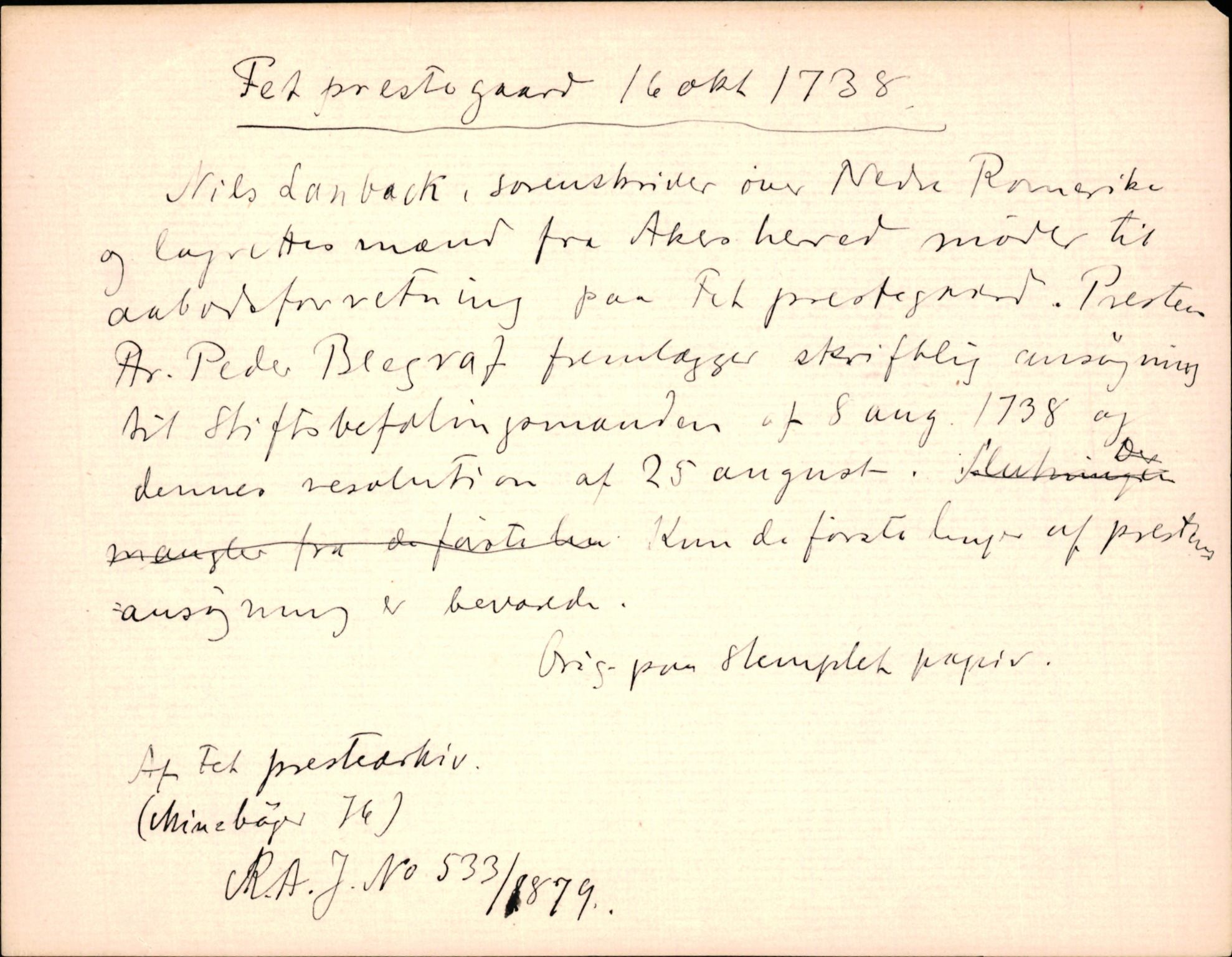 Riksarkivets diplomsamling, AV/RA-EA-5965/F35/F35k/L0001: Regestsedler: Prestearkiver fra Østfold og Akershus, p. 103