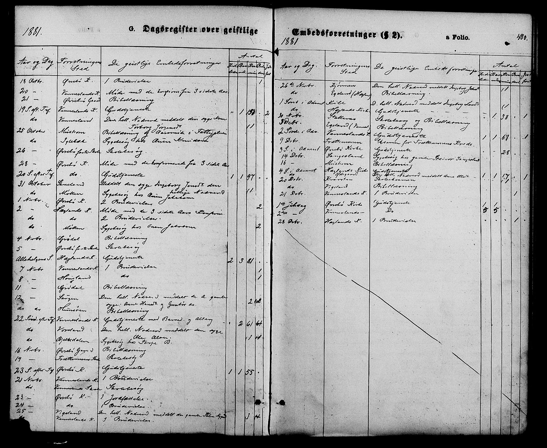 Vennesla sokneprestkontor, AV/SAK-1111-0045/Fa/Fac/L0008: Parish register (official) no. A 8, 1874-1883, p. 480