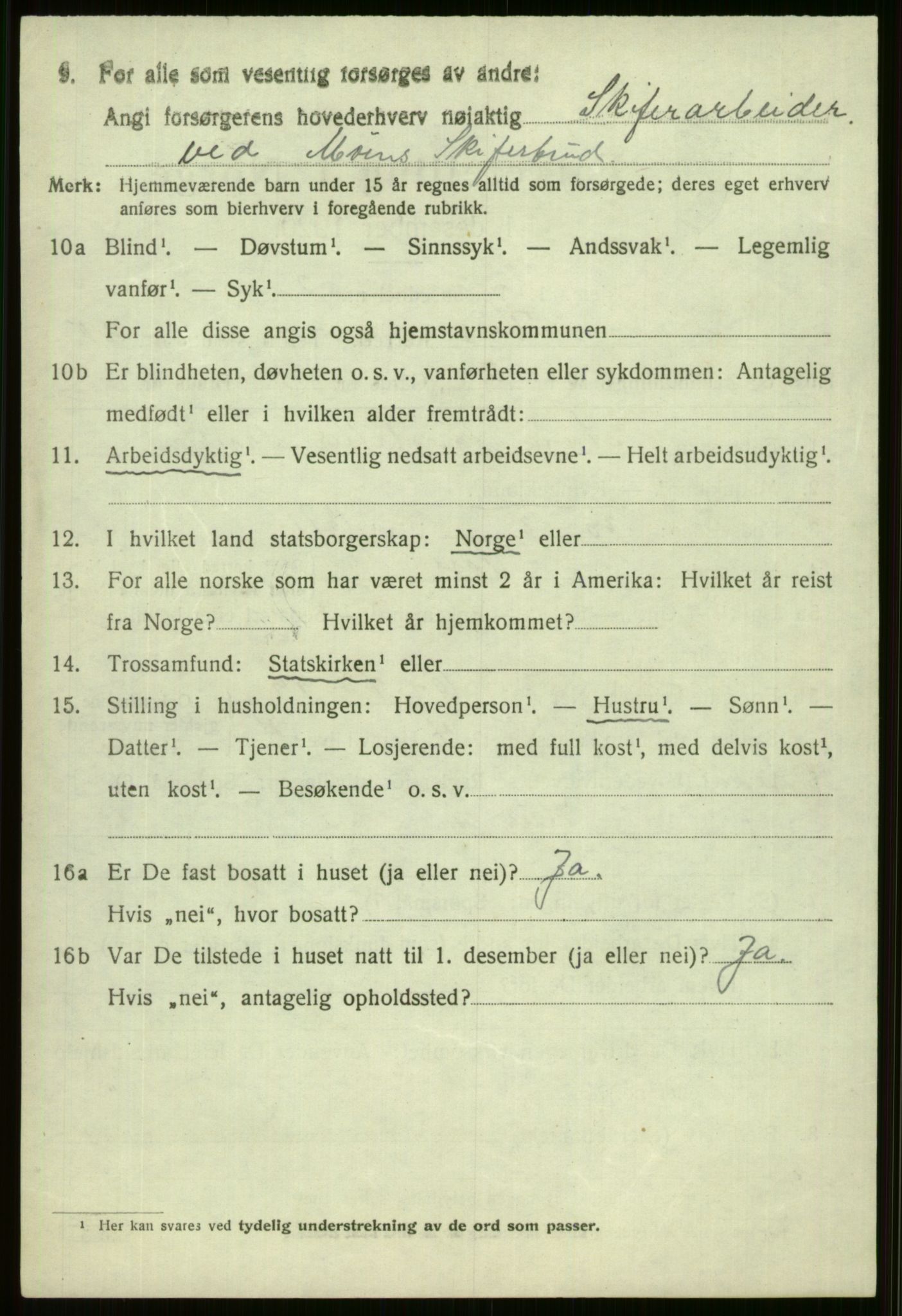 SAB, 1920 census for Voss, 1920, p. 14906