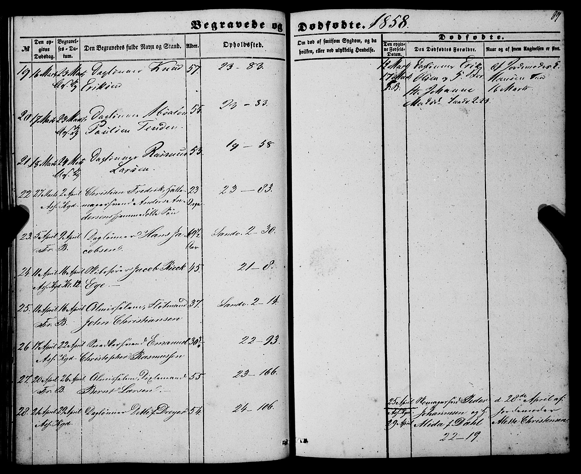 Korskirken sokneprestembete, AV/SAB-A-76101/H/Haa: Parish register (official) no. E 2, 1848-1862, p. 89