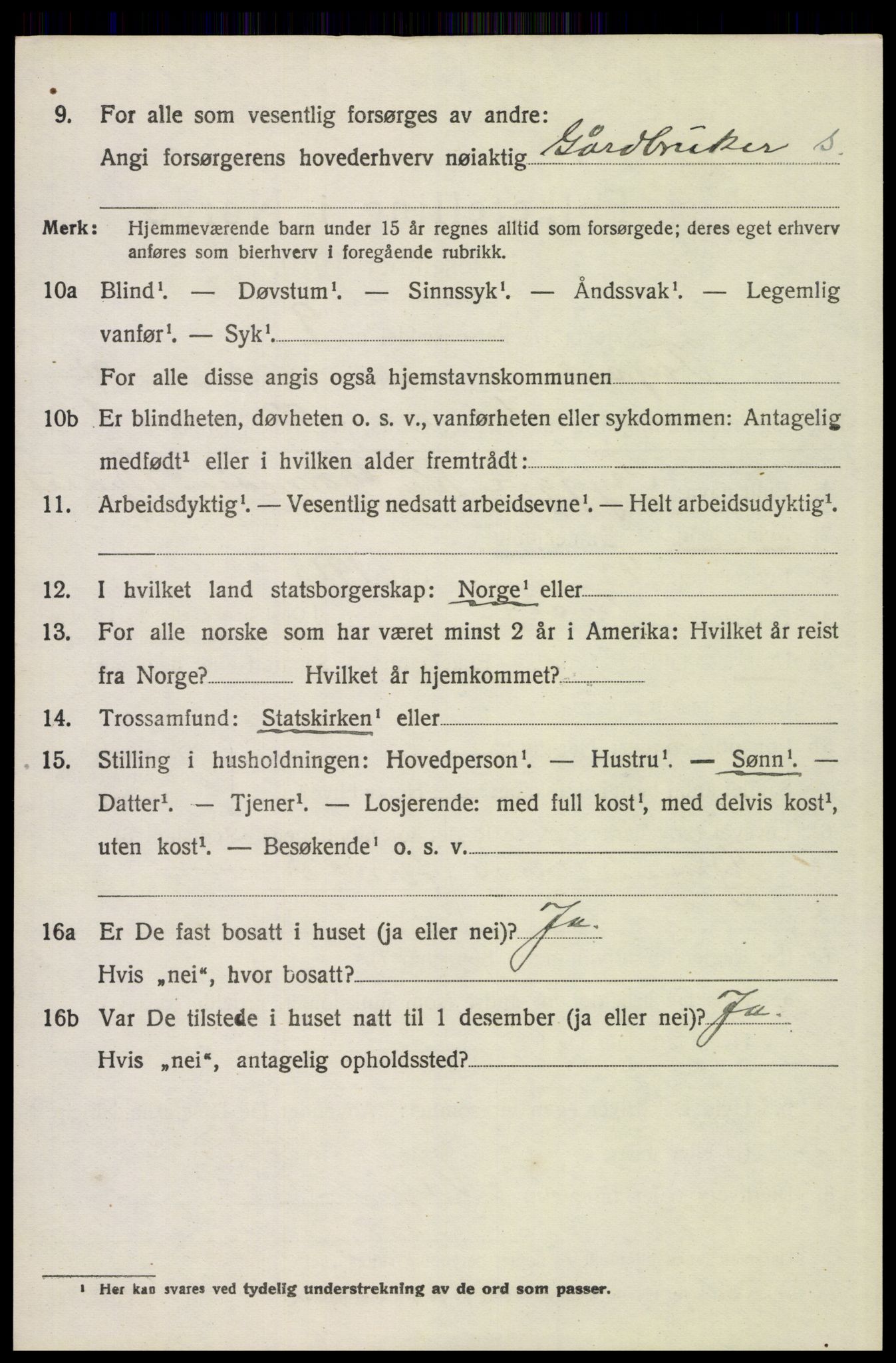 SAH, 1920 census for Trysil, 1920, p. 8658