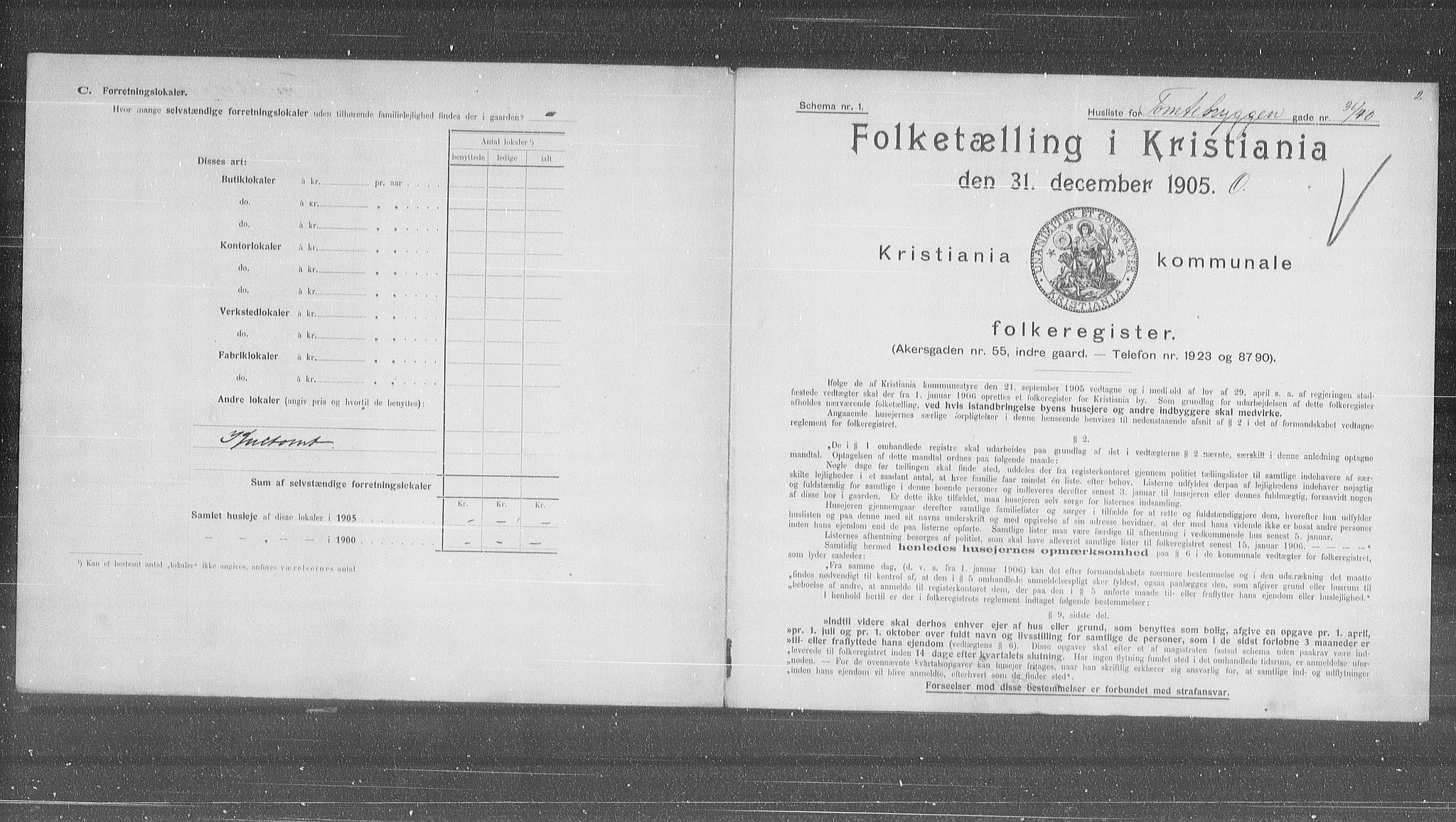 OBA, Municipal Census 1905 for Kristiania, 1905, p. 59441