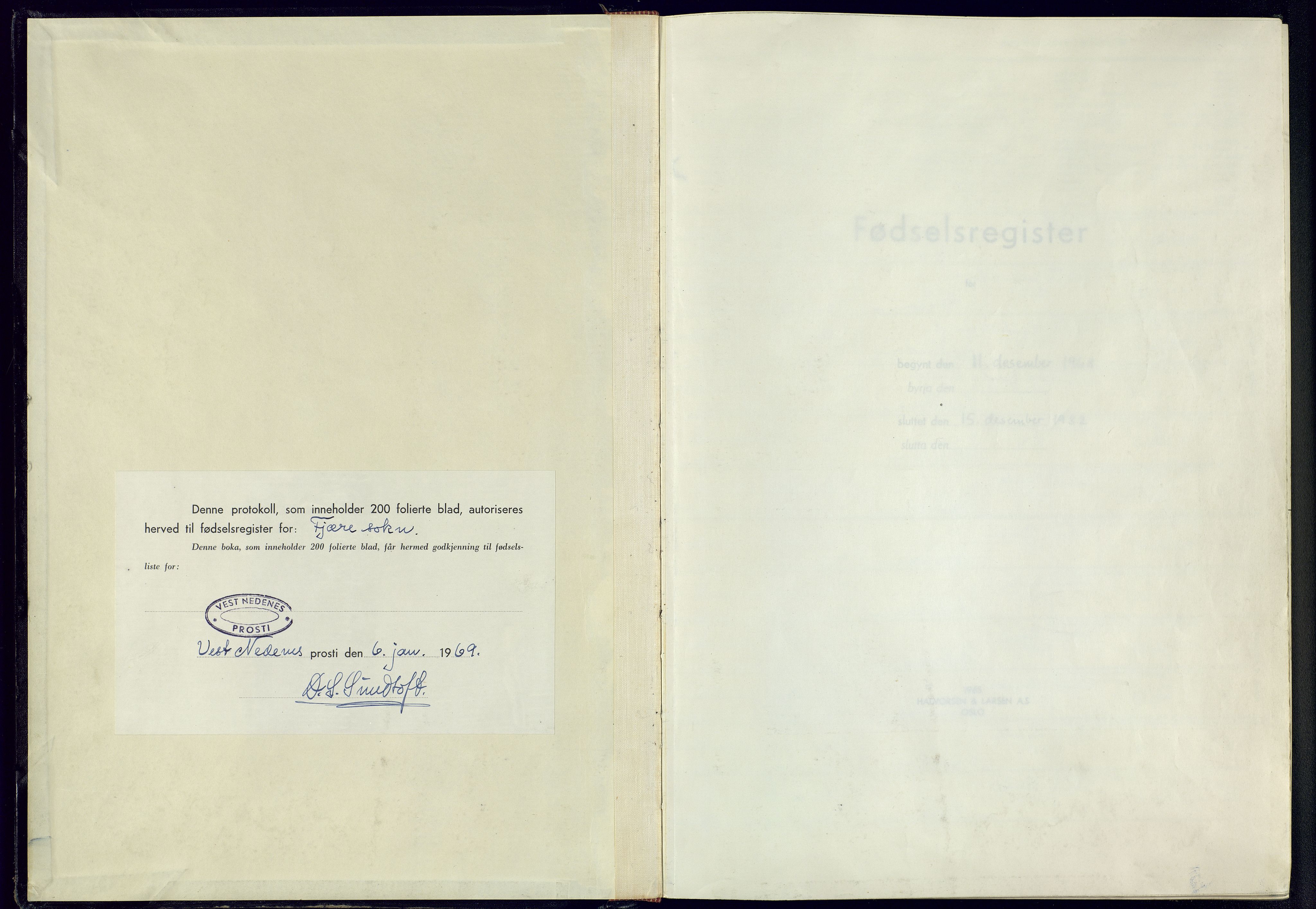 Fjære sokneprestkontor, AV/SAK-1111-0011/J/Jb/L0003: Birth register no. 3, 1968-1982