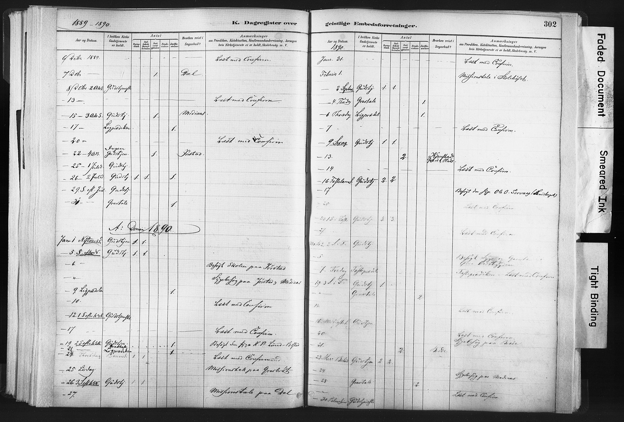 Ministerialprotokoller, klokkerbøker og fødselsregistre - Nord-Trøndelag, SAT/A-1458/749/L0474: Parish register (official) no. 749A08, 1887-1903, p. 302