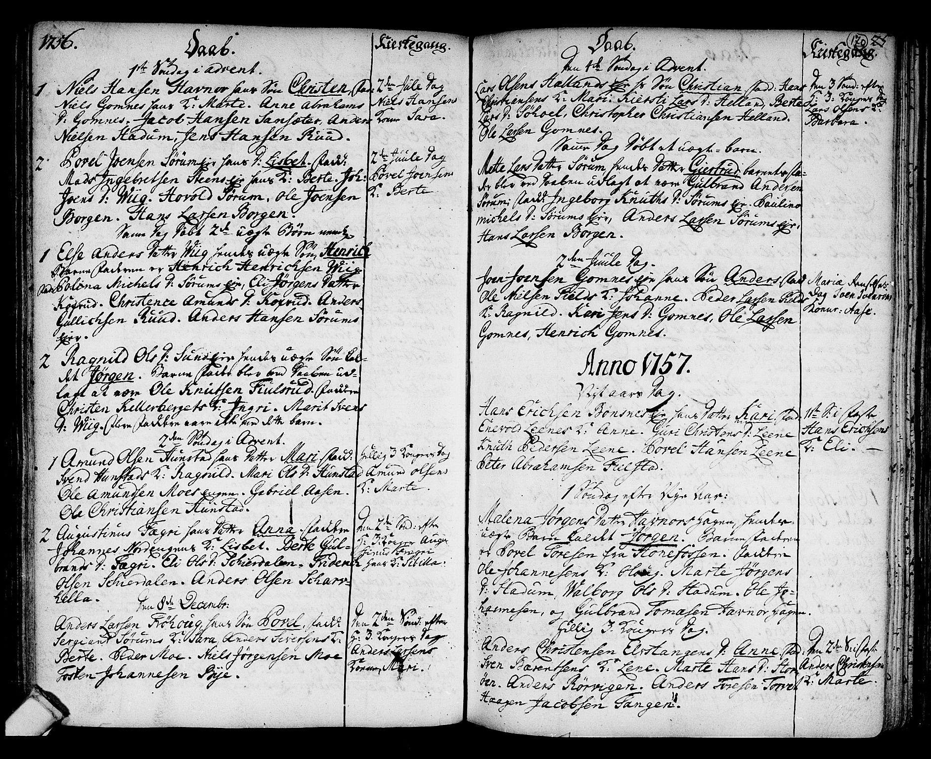 Hole kirkebøker, SAKO/A-228/F/Fa/L0001: Parish register (official) no. I 1, 1716-1765, p. 170