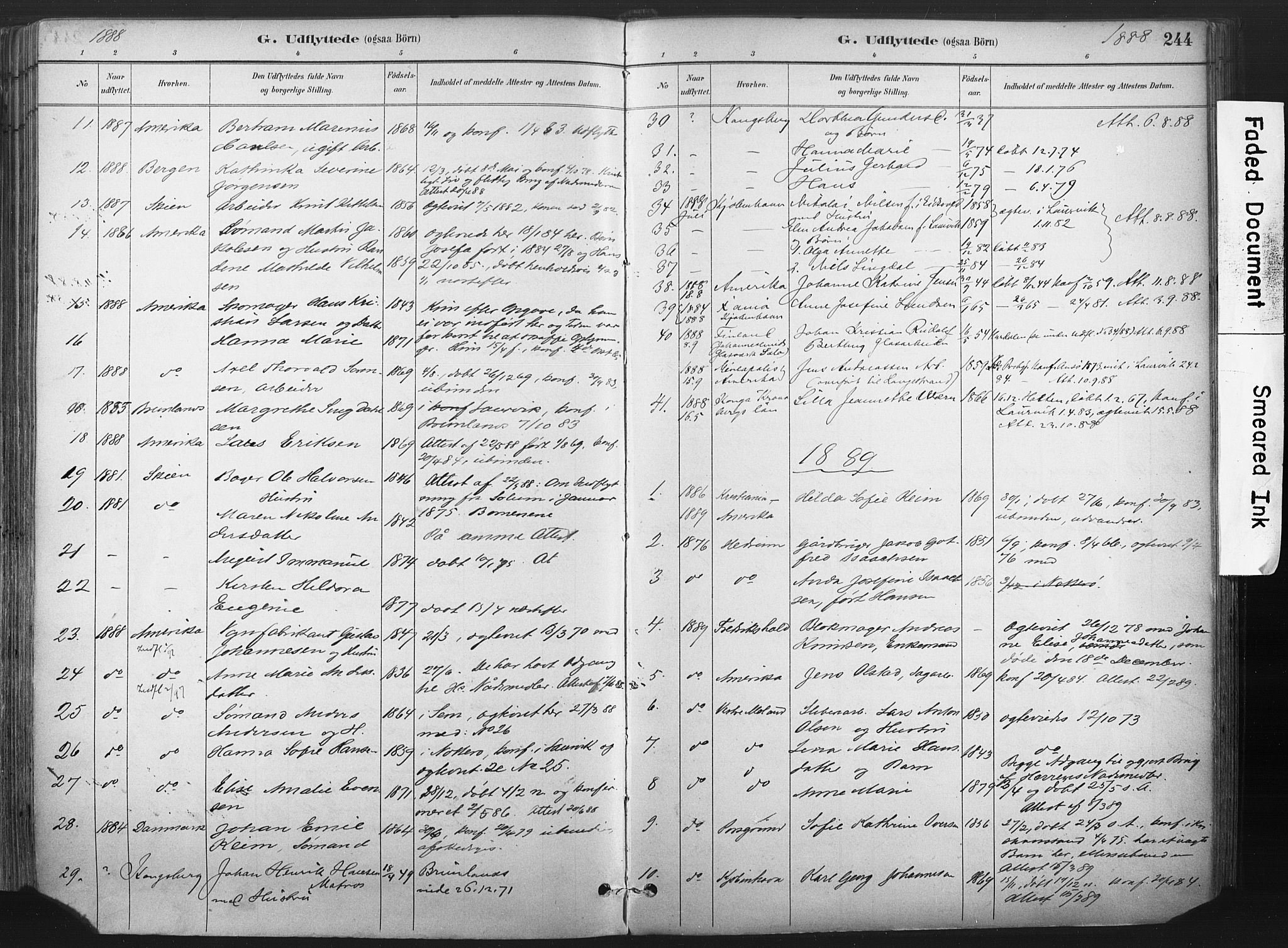 Larvik kirkebøker, AV/SAKO-A-352/F/Fa/L0010: Parish register (official) no. I 10, 1884-1910, p. 244