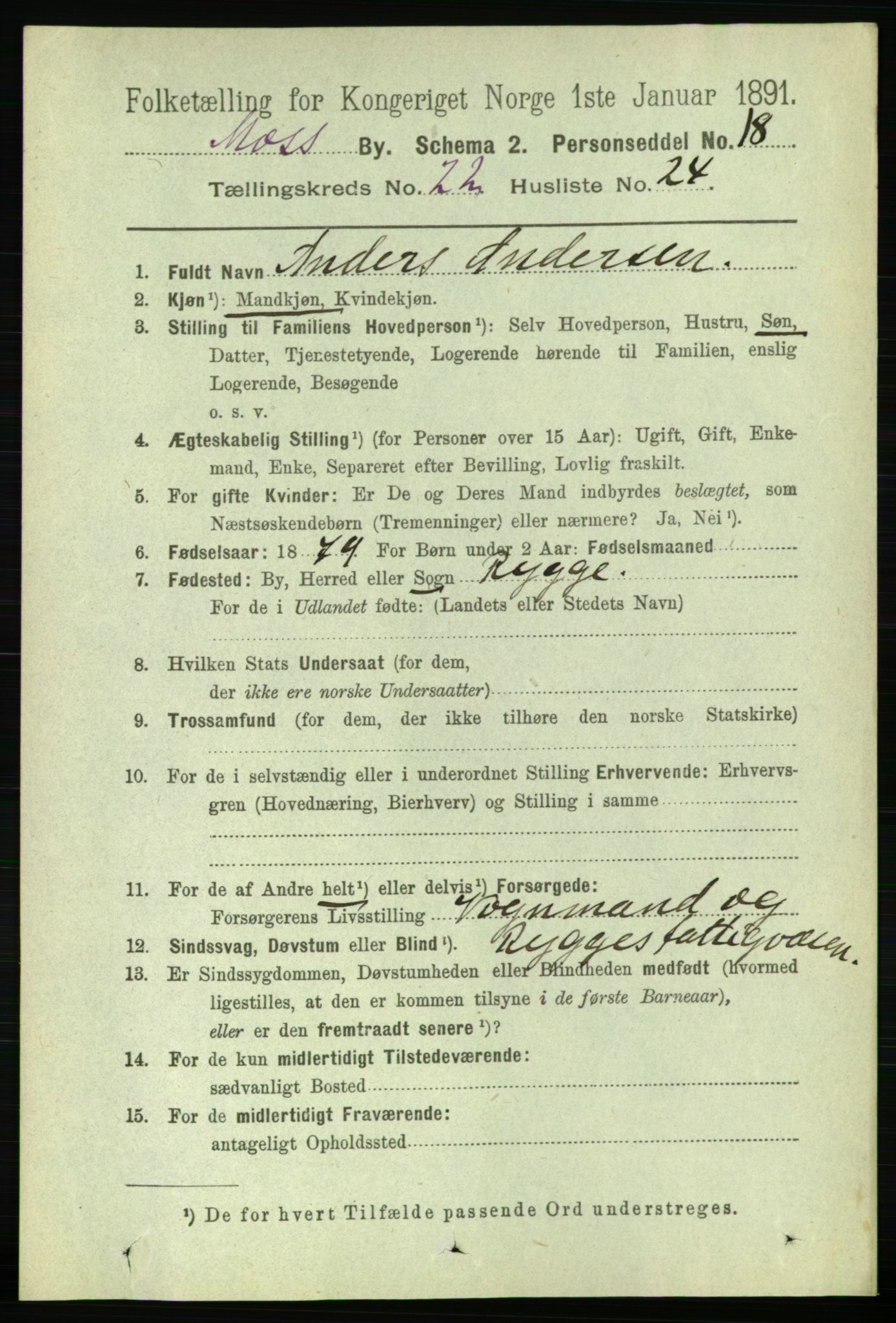 RA, 1891 census for 0104 Moss, 1891, p. 9696