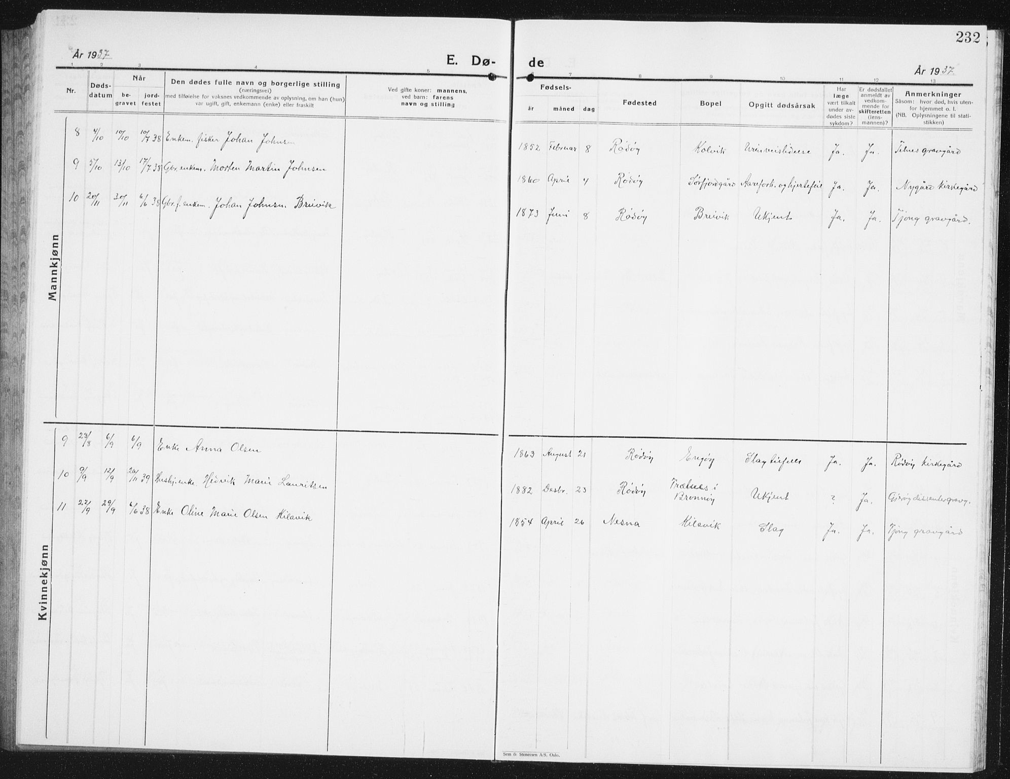 Ministerialprotokoller, klokkerbøker og fødselsregistre - Nordland, SAT/A-1459/841/L0622: Parish register (copy) no. 841C06, 1924-1942, p. 232