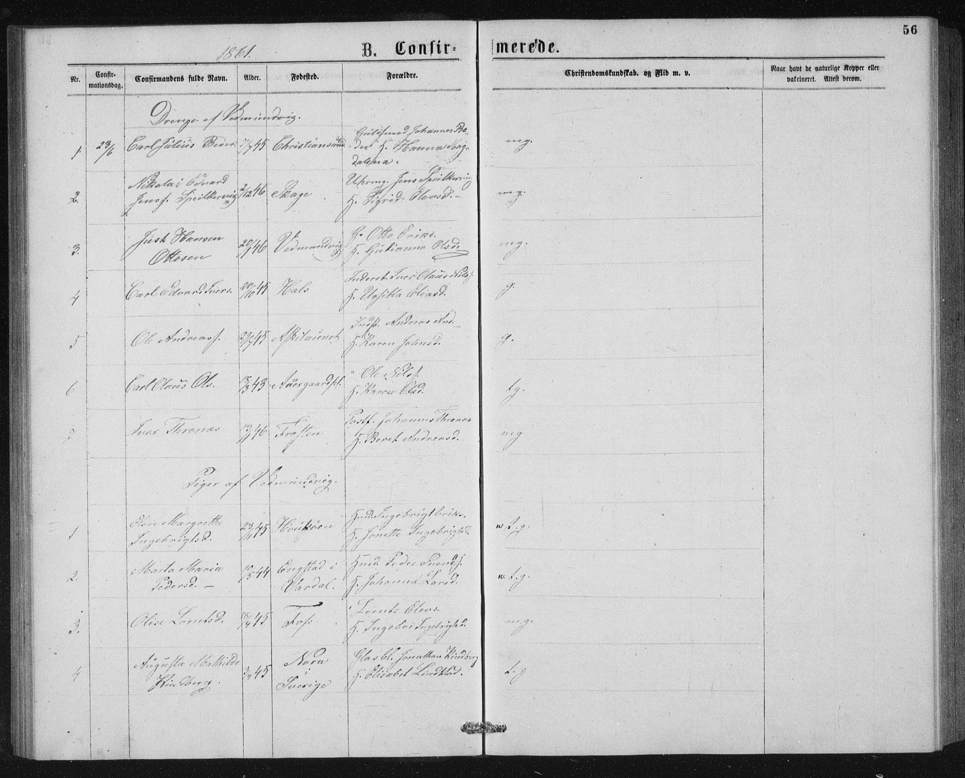 Ministerialprotokoller, klokkerbøker og fødselsregistre - Nord-Trøndelag, AV/SAT-A-1458/768/L0567: Parish register (official) no. 768A02, 1837-1865, p. 56