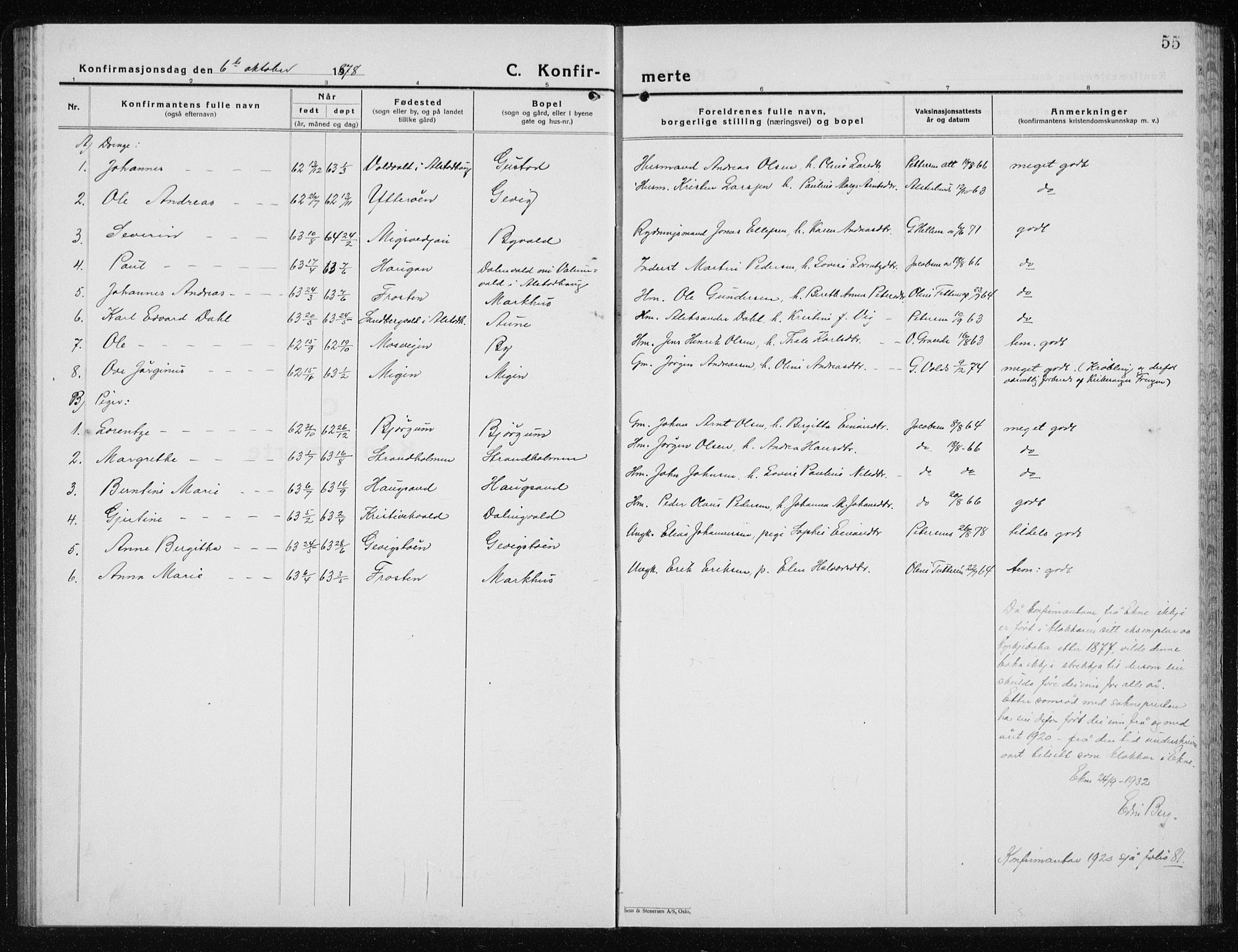 Ministerialprotokoller, klokkerbøker og fødselsregistre - Nord-Trøndelag, SAT/A-1458/719/L0180: Parish register (copy) no. 719C01, 1878-1940, p. 55