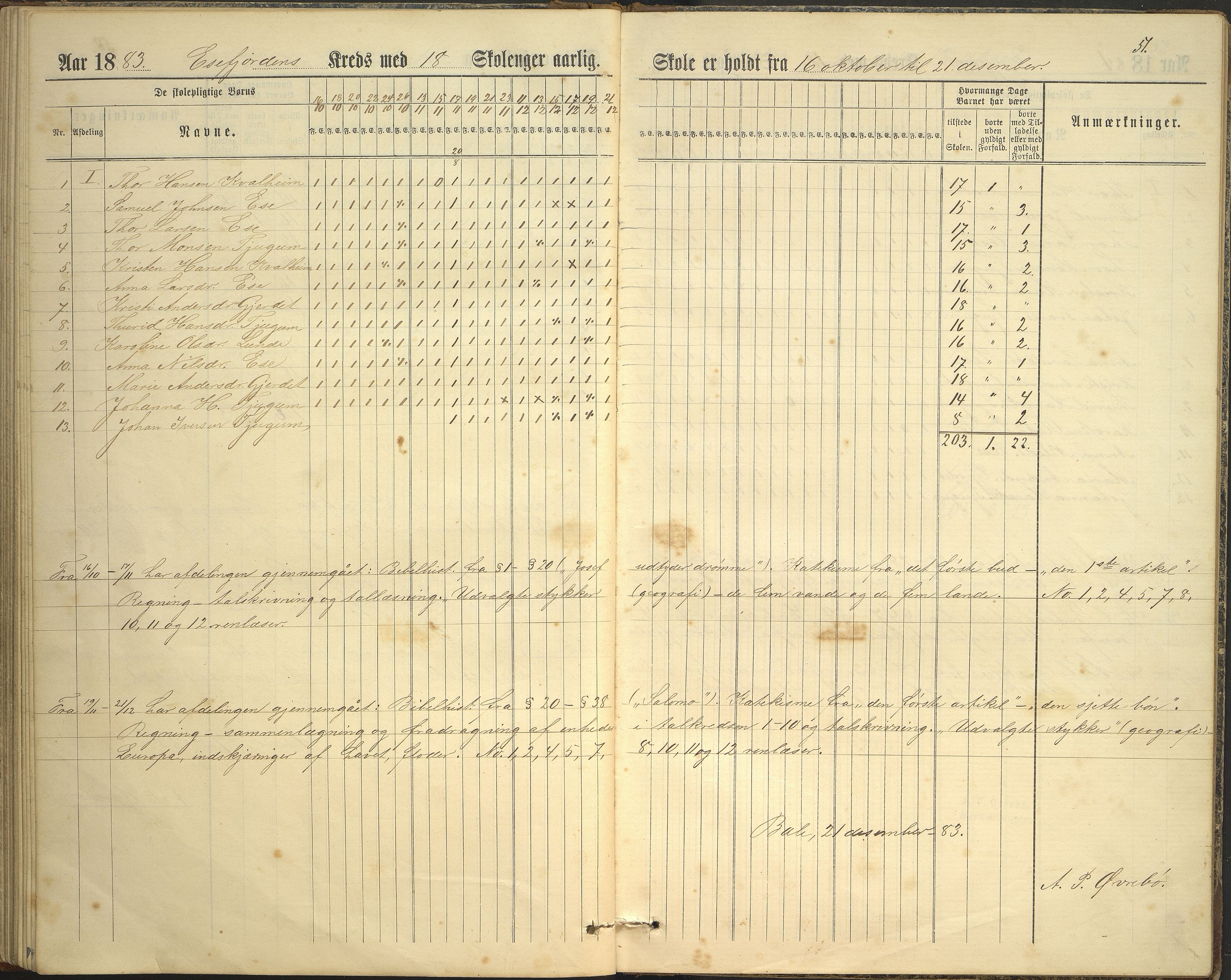 Balestrand kommune. Grøneng skule/Esefjorden skulekrins, VLFK/K-14180.520.07/543/L0001: dagbok for Esefjorden skulekrins, 1882-1905, p. 51