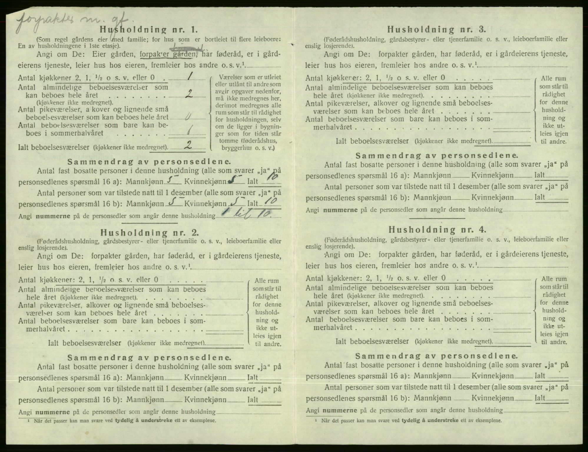 SAB, 1920 census for Evanger, 1920, p. 394