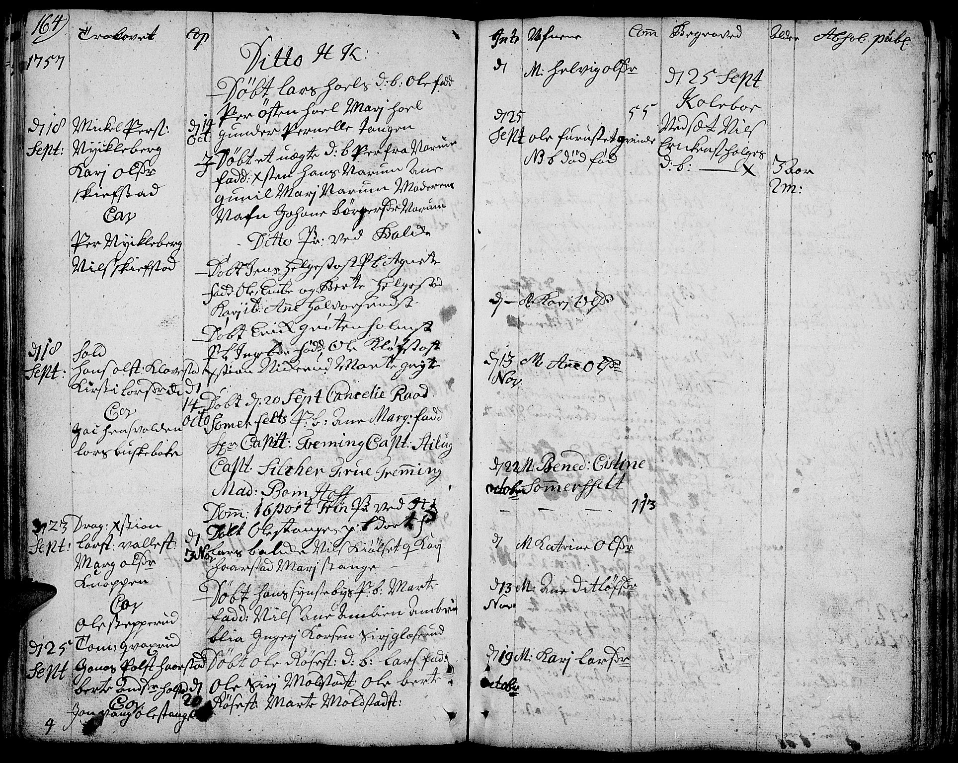 Toten prestekontor, SAH/PREST-102/H/Ha/Haa/L0004: Parish register (official) no. 4, 1751-1761, p. 164