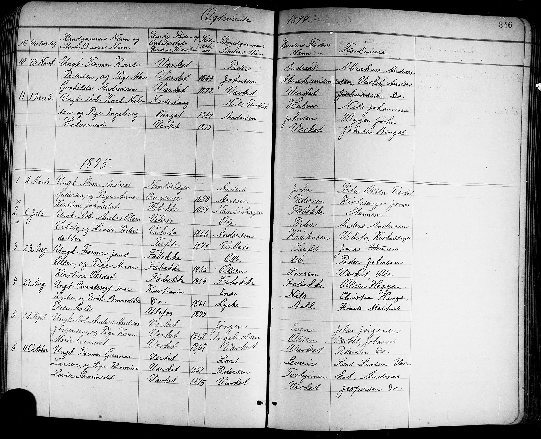 Holla kirkebøker, SAKO/A-272/G/Ga/L0005: Parish register (copy) no. I 5, 1891-1917, p. 346