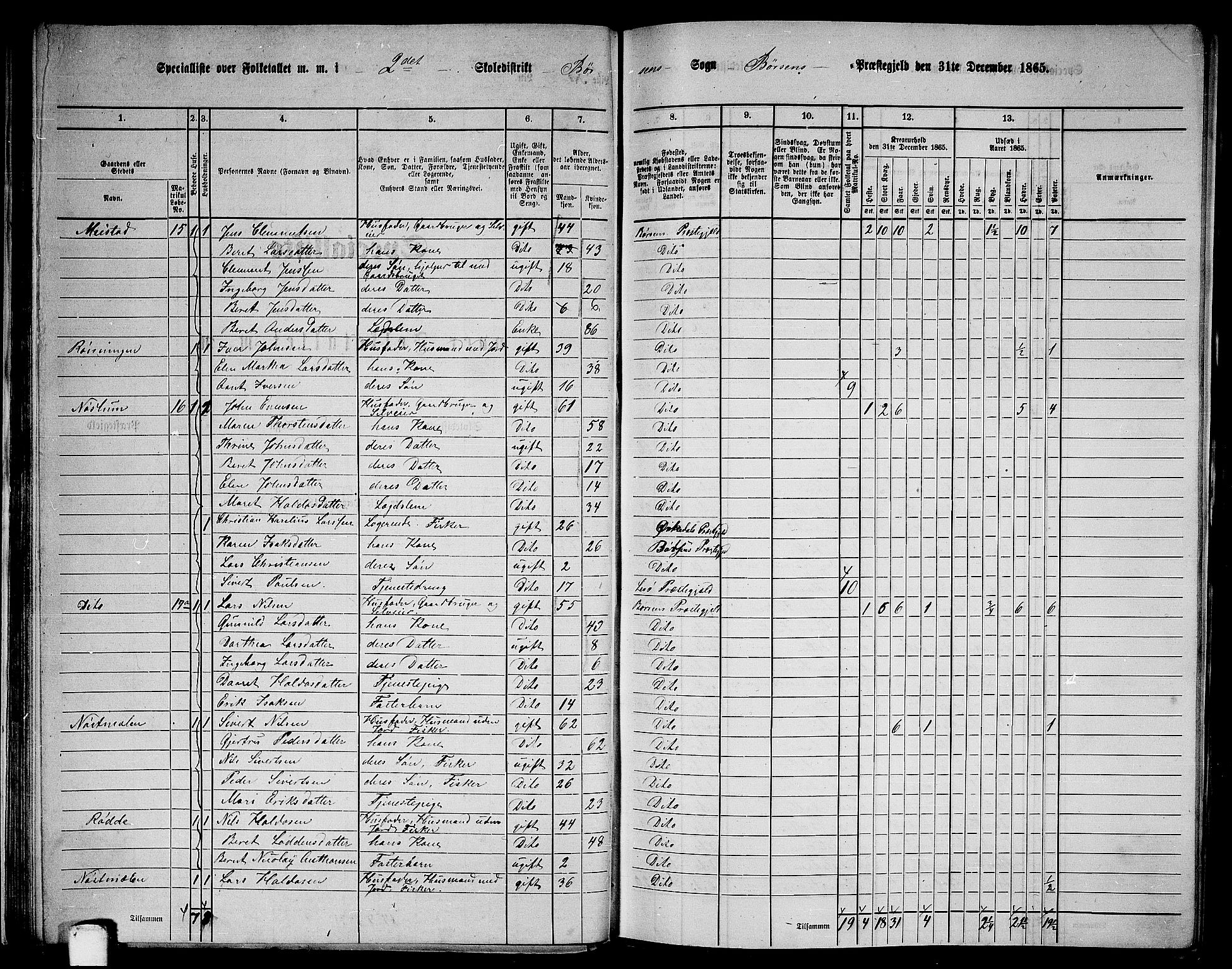 RA, 1865 census for Børsa, 1865, p. 32