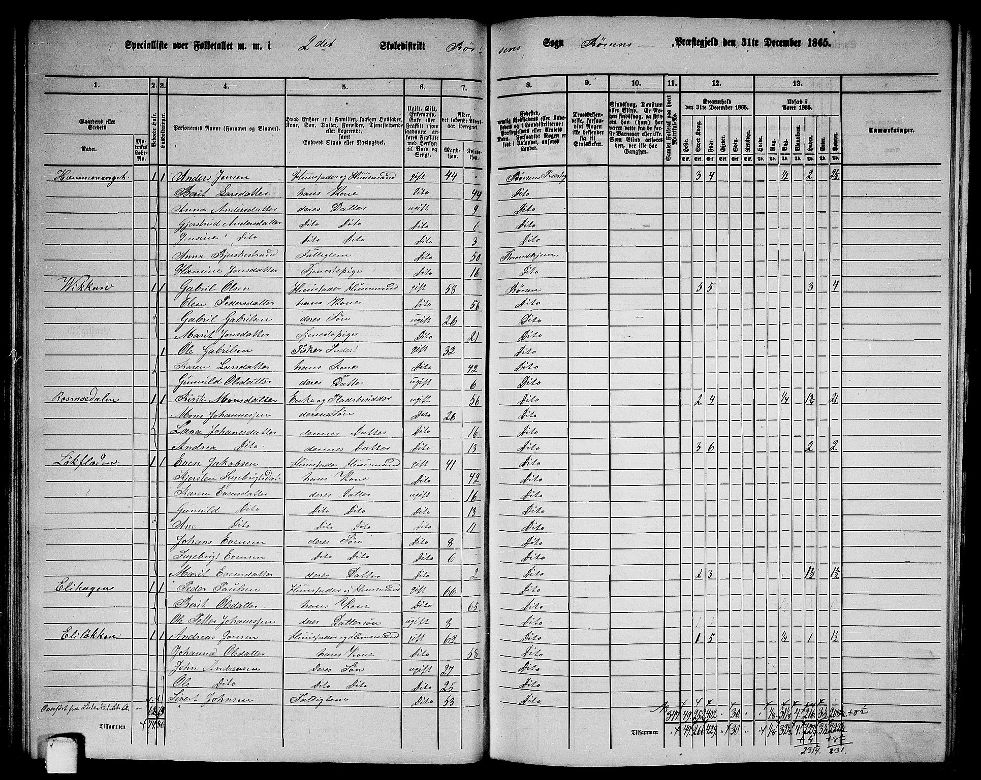 RA, 1865 census for Børsa, 1865, p. 46