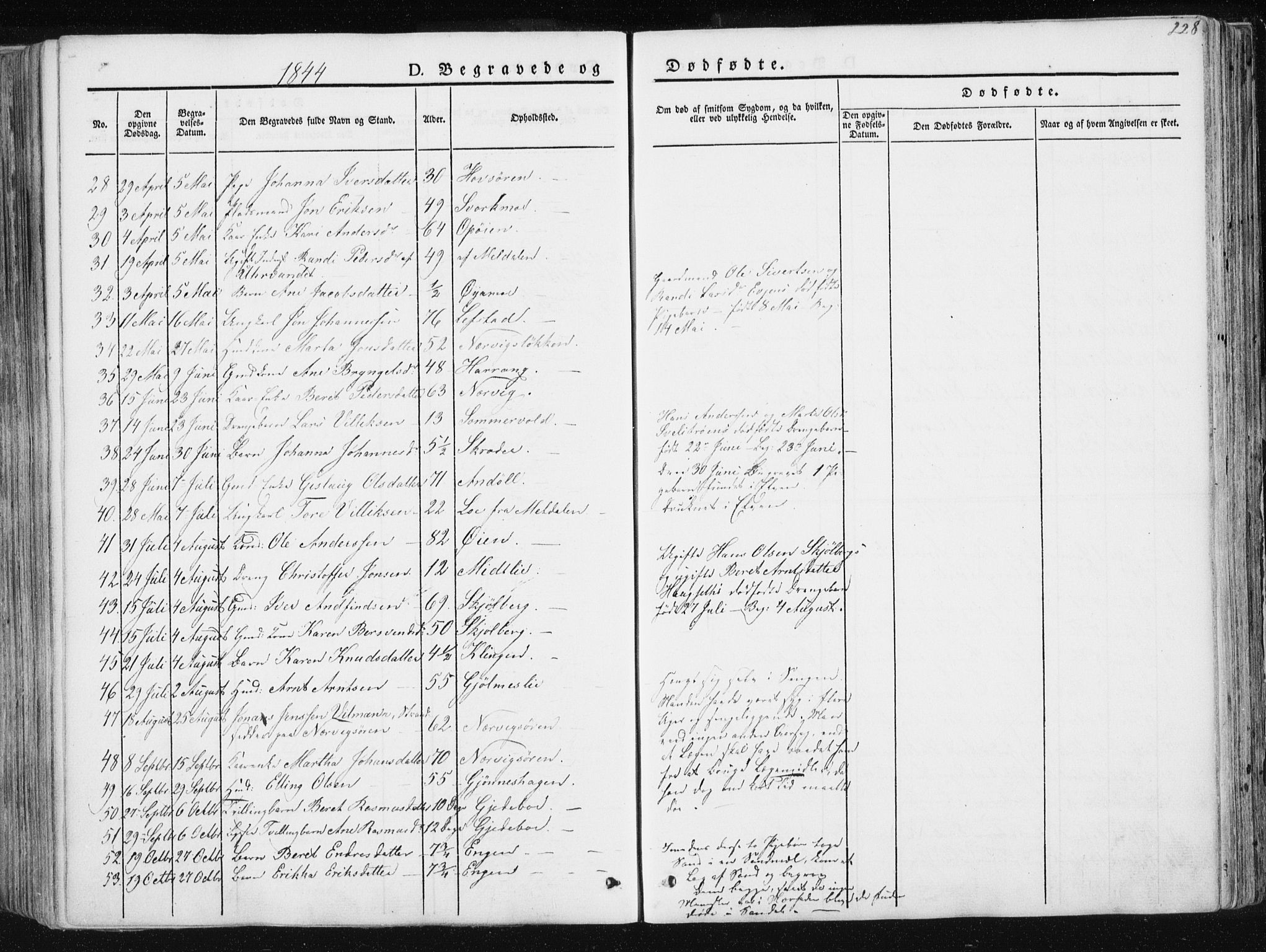 Ministerialprotokoller, klokkerbøker og fødselsregistre - Sør-Trøndelag, SAT/A-1456/668/L0805: Parish register (official) no. 668A05, 1840-1853, p. 228