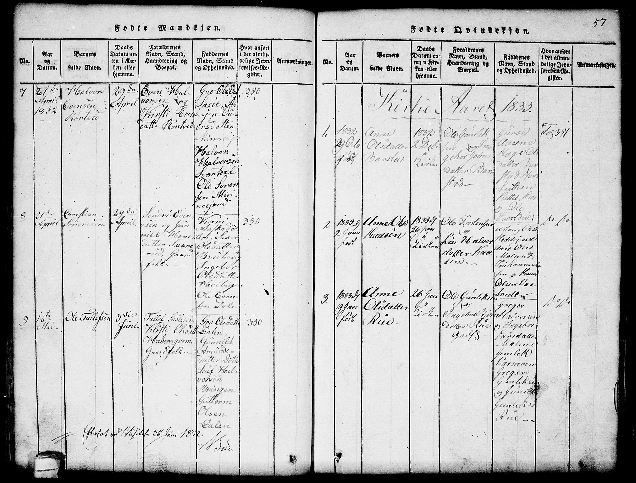 Seljord kirkebøker, SAKO/A-20/G/Gb/L0002: Parish register (copy) no. II 2, 1815-1854, p. 57