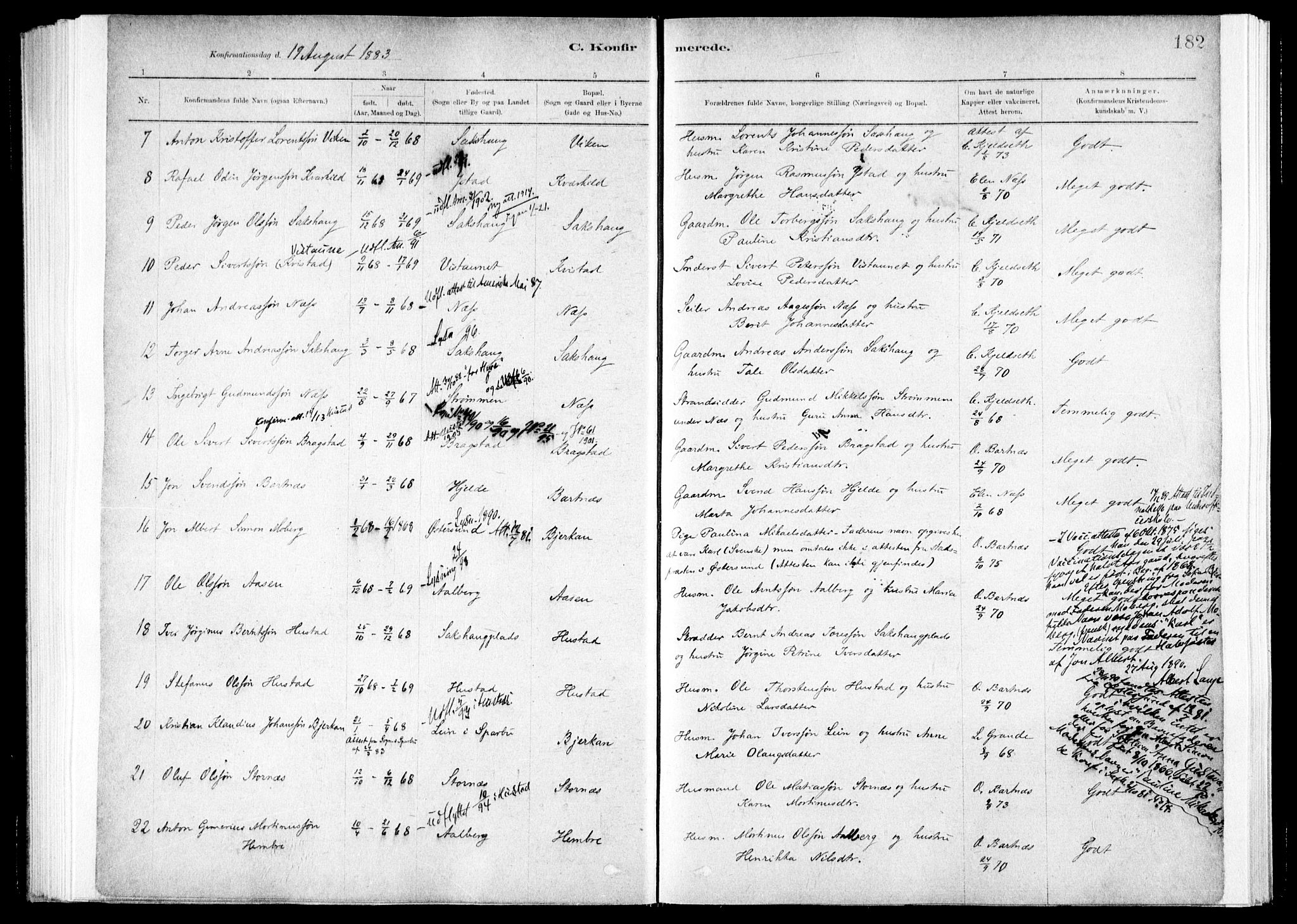 Ministerialprotokoller, klokkerbøker og fødselsregistre - Nord-Trøndelag, SAT/A-1458/730/L0285: Parish register (official) no. 730A10, 1879-1914, p. 182