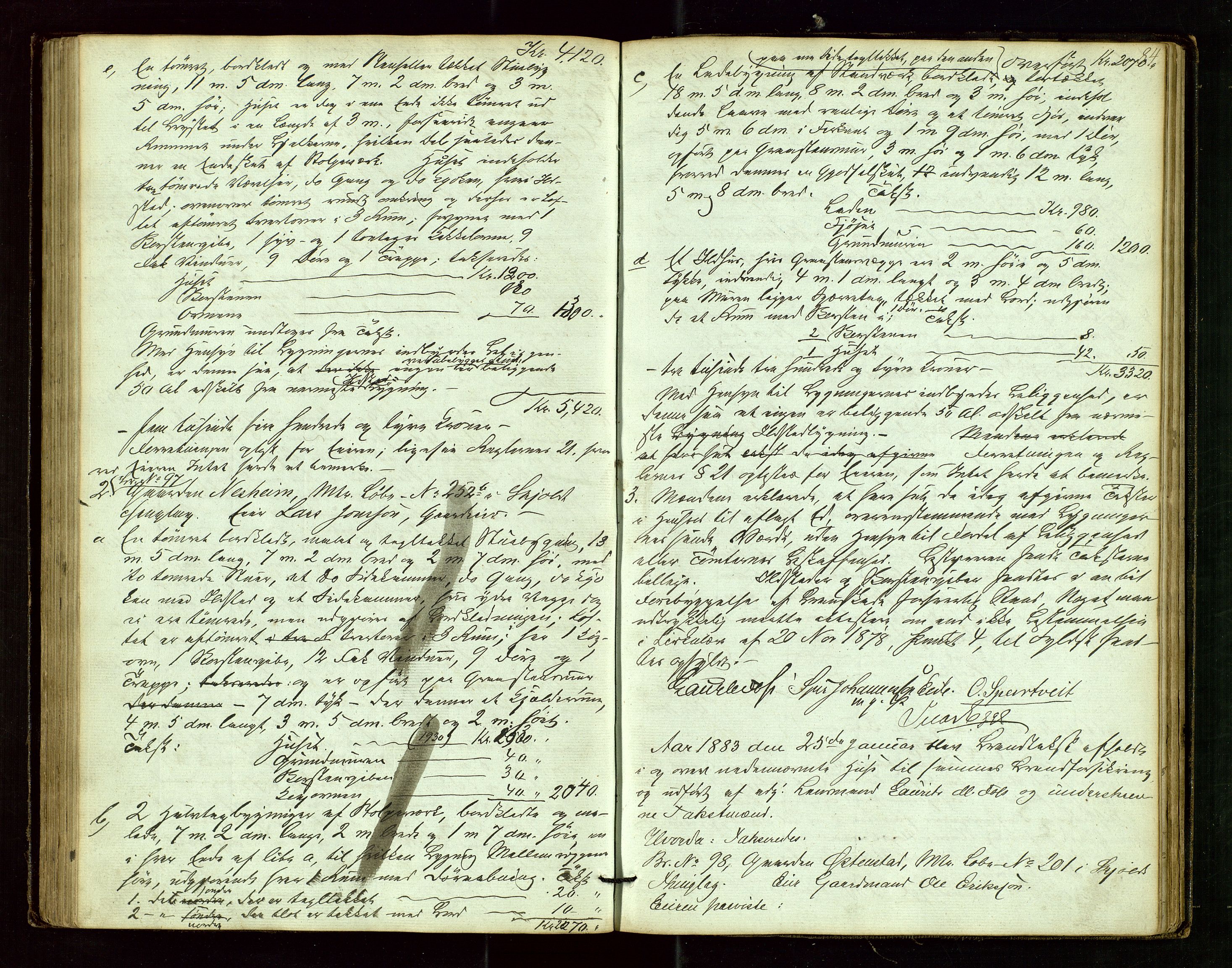 Skjold lensmannskontor, SAST/A-100182/Goa/L0001: "Brandtaxations-Protocol for Skjold Thinglaug i Ryfylke", 1853-1890, p. 83b-84a