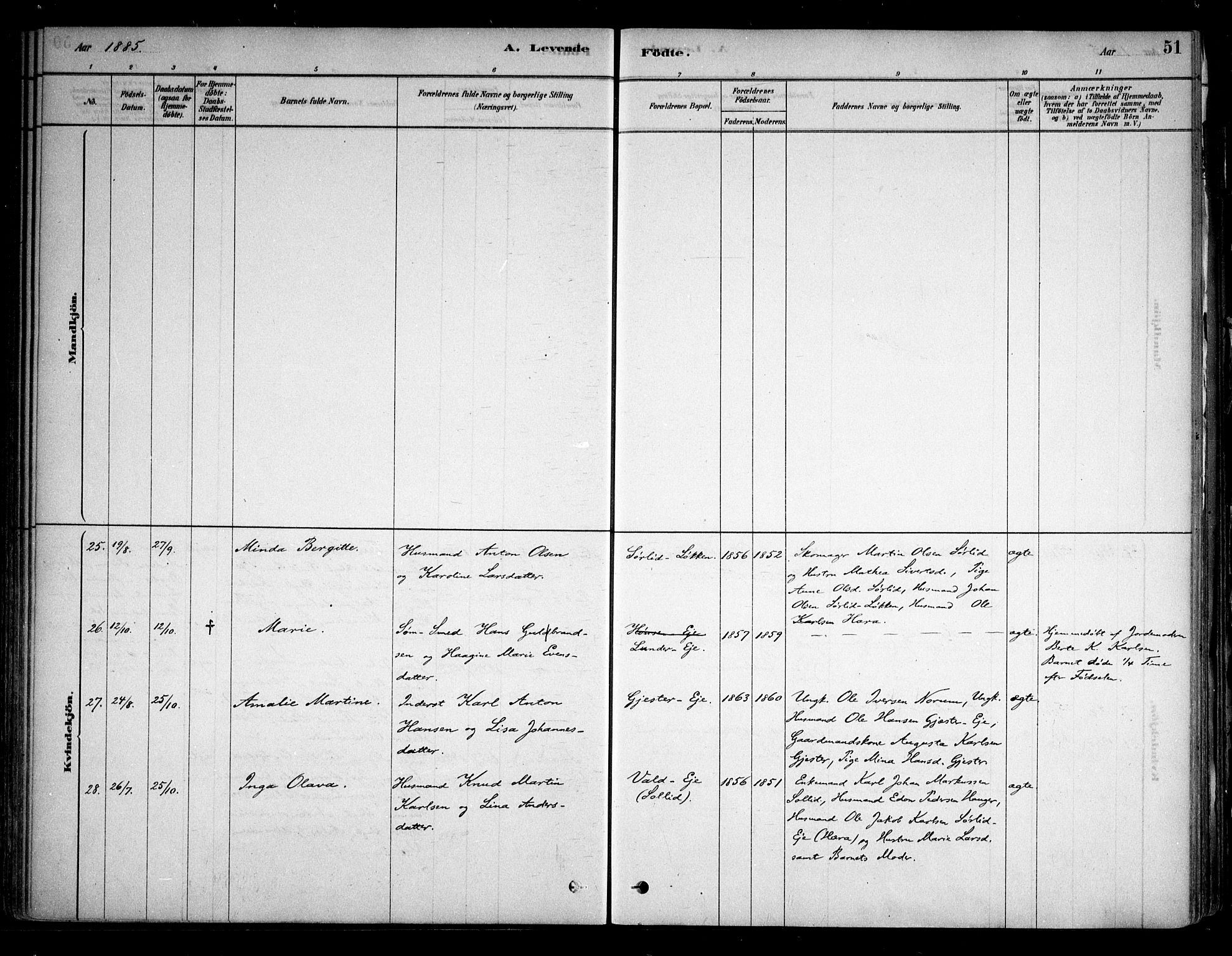 Sørum prestekontor Kirkebøker, AV/SAO-A-10303/F/Fa/L0007: Parish register (official) no. I 7, 1878-1914, p. 51