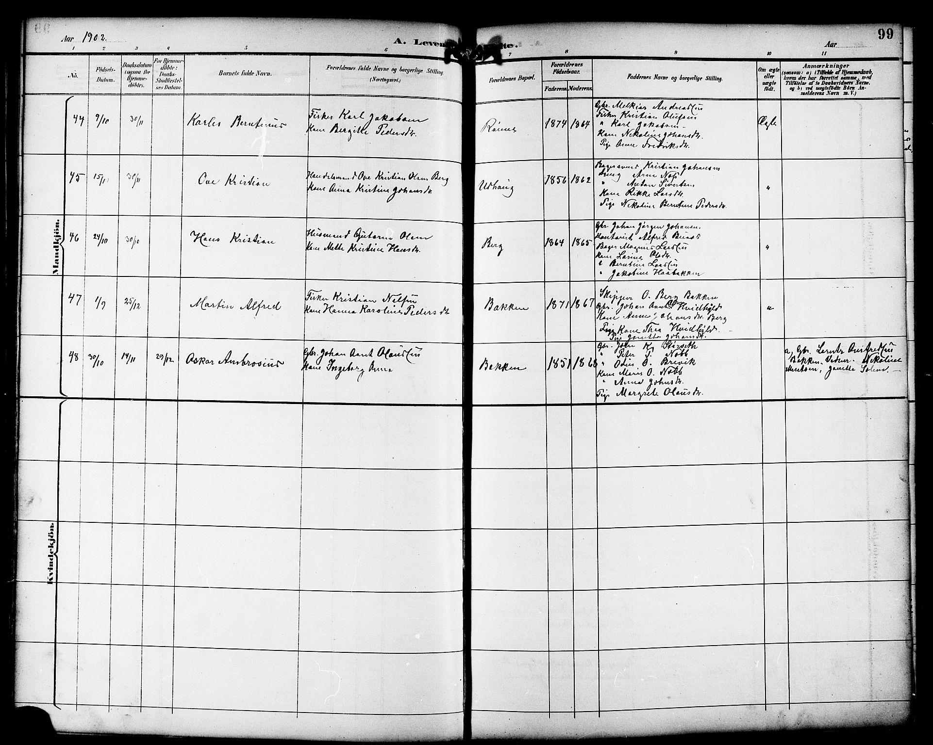 Ministerialprotokoller, klokkerbøker og fødselsregistre - Sør-Trøndelag, SAT/A-1456/659/L0746: Parish register (copy) no. 659C03, 1893-1912, p. 99