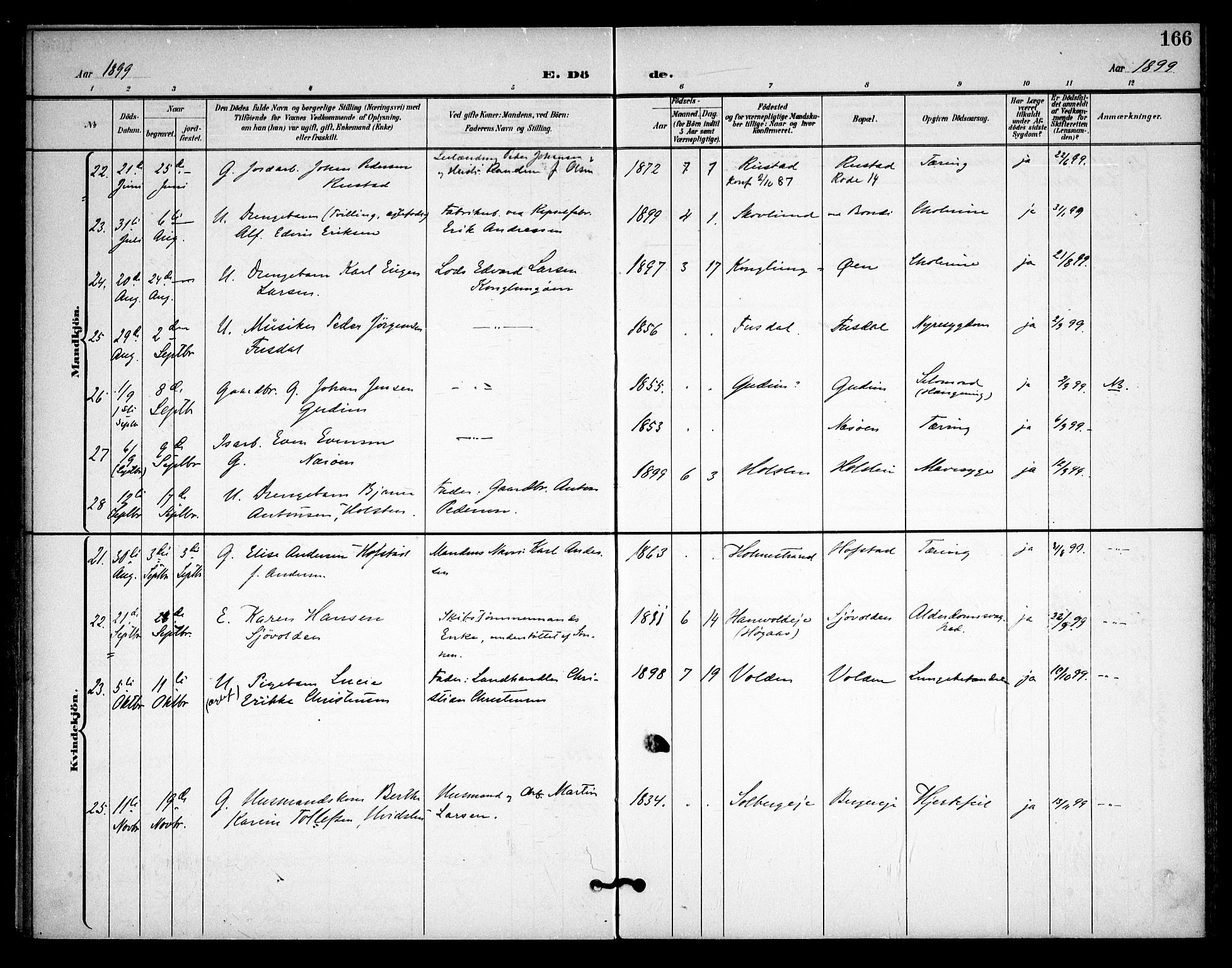 Asker prestekontor Kirkebøker, AV/SAO-A-10256a/F/Fa/L0015: Parish register (official) no. I 15, 1896-1915, p. 166