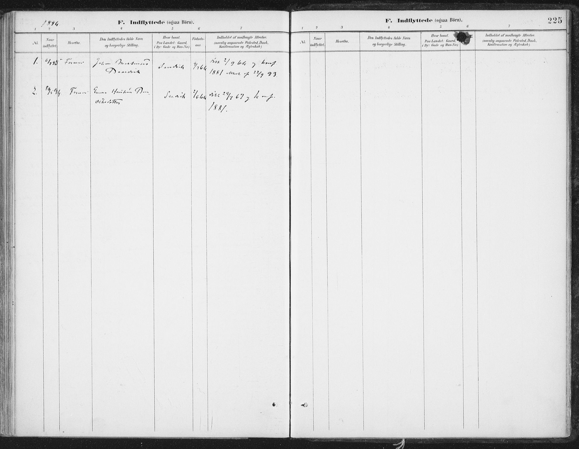 Ministerialprotokoller, klokkerbøker og fødselsregistre - Nord-Trøndelag, SAT/A-1458/786/L0687: Parish register (official) no. 786A03, 1888-1898, p. 225