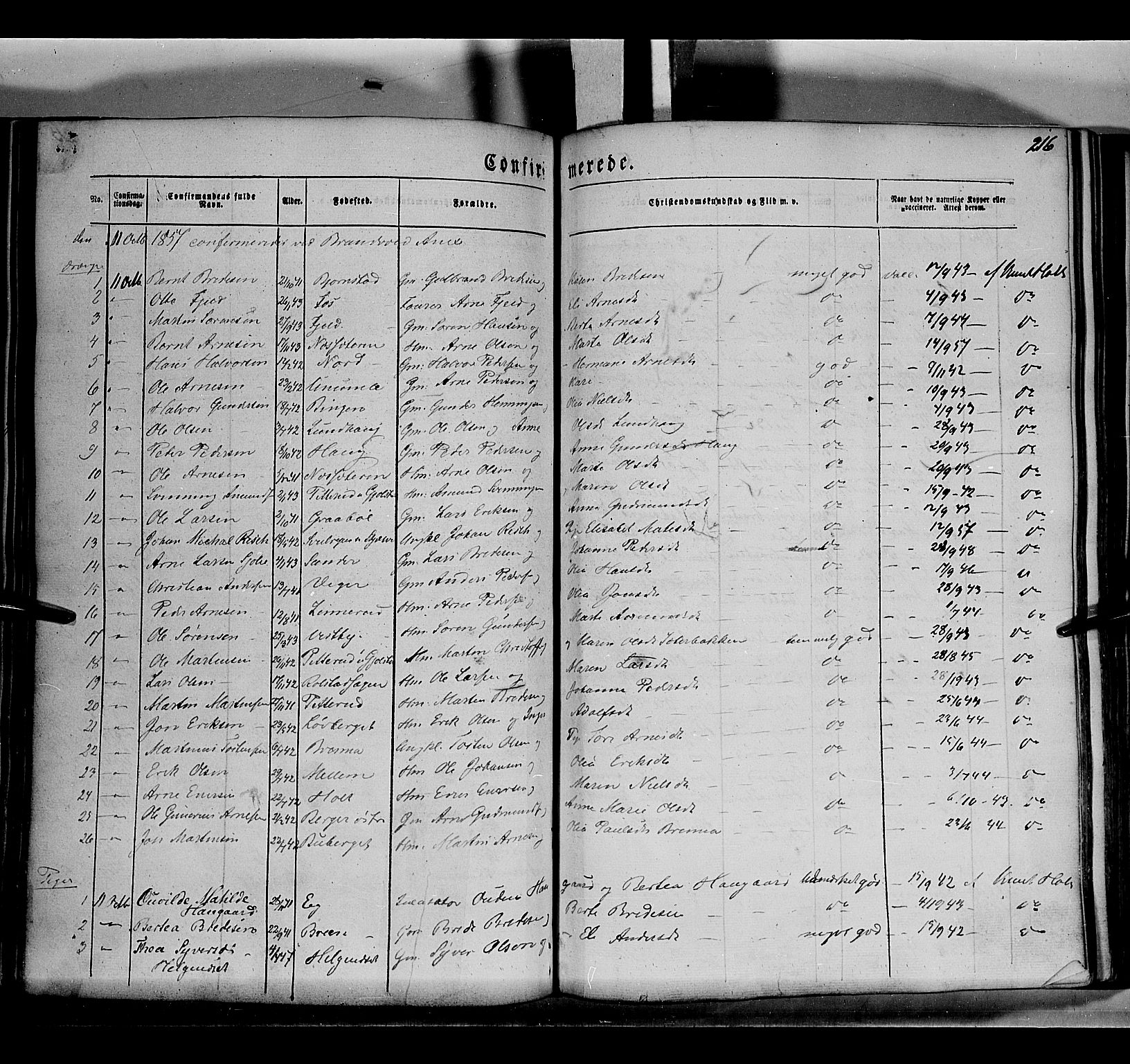 Grue prestekontor, AV/SAH-PREST-036/H/Ha/Haa/L0008: Parish register (official) no. 8, 1847-1858, p. 216