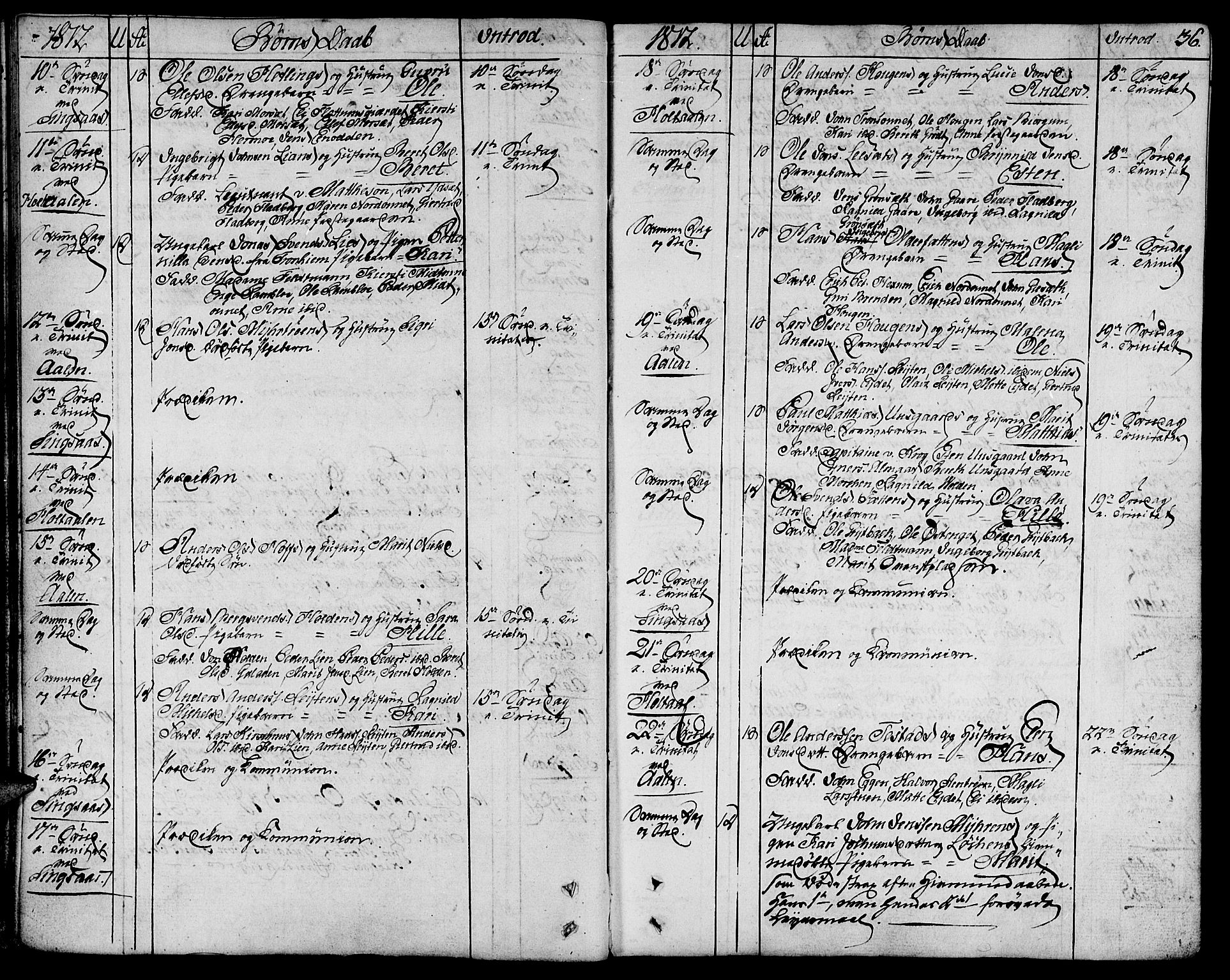 Ministerialprotokoller, klokkerbøker og fødselsregistre - Sør-Trøndelag, AV/SAT-A-1456/685/L0953: Parish register (official) no. 685A02, 1805-1816, p. 36