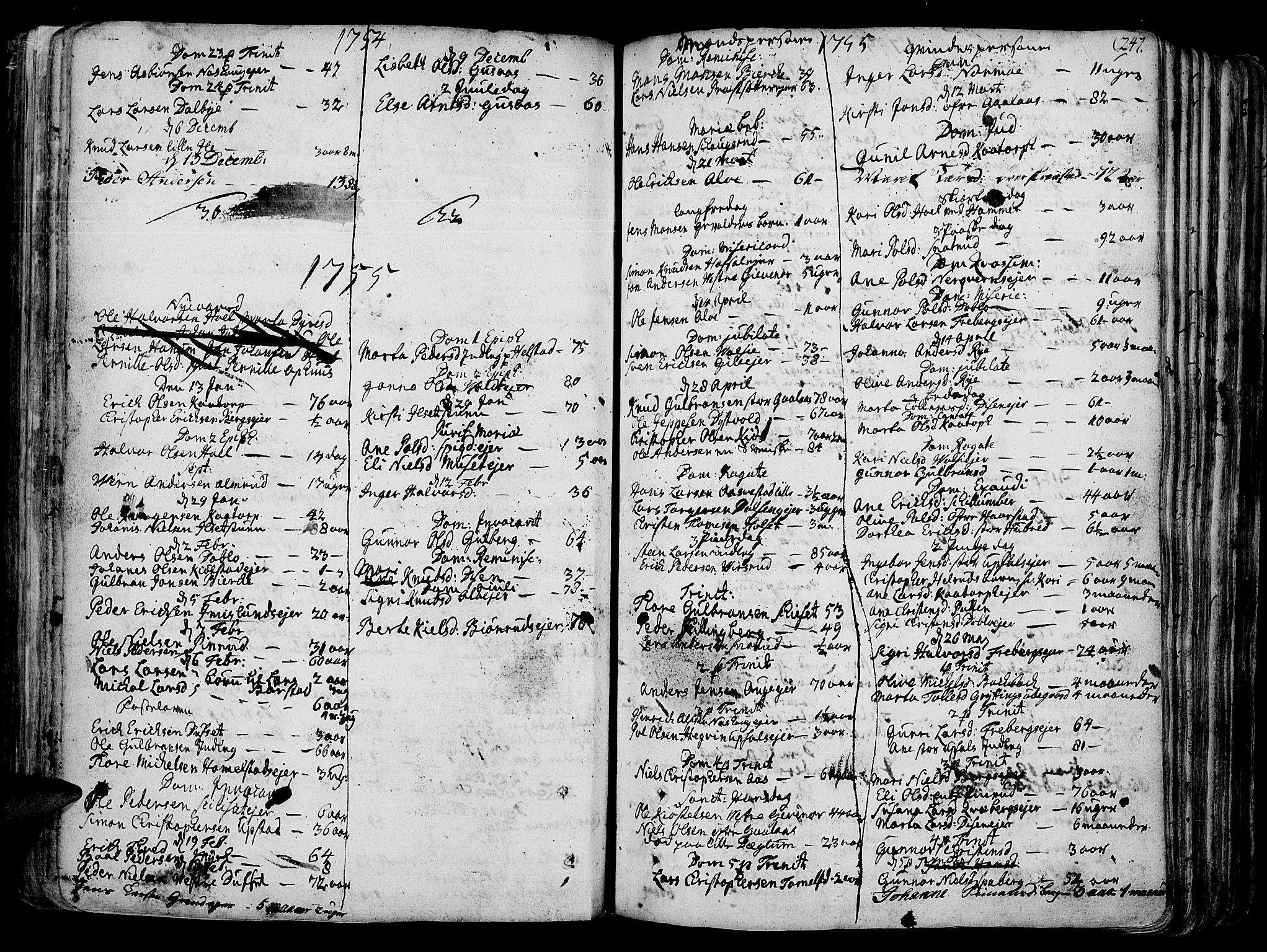 Vang prestekontor, Hedmark, SAH/PREST-008/H/Ha/Haa/L0003: Parish register (official) no. 3, 1734-1809, p. 247