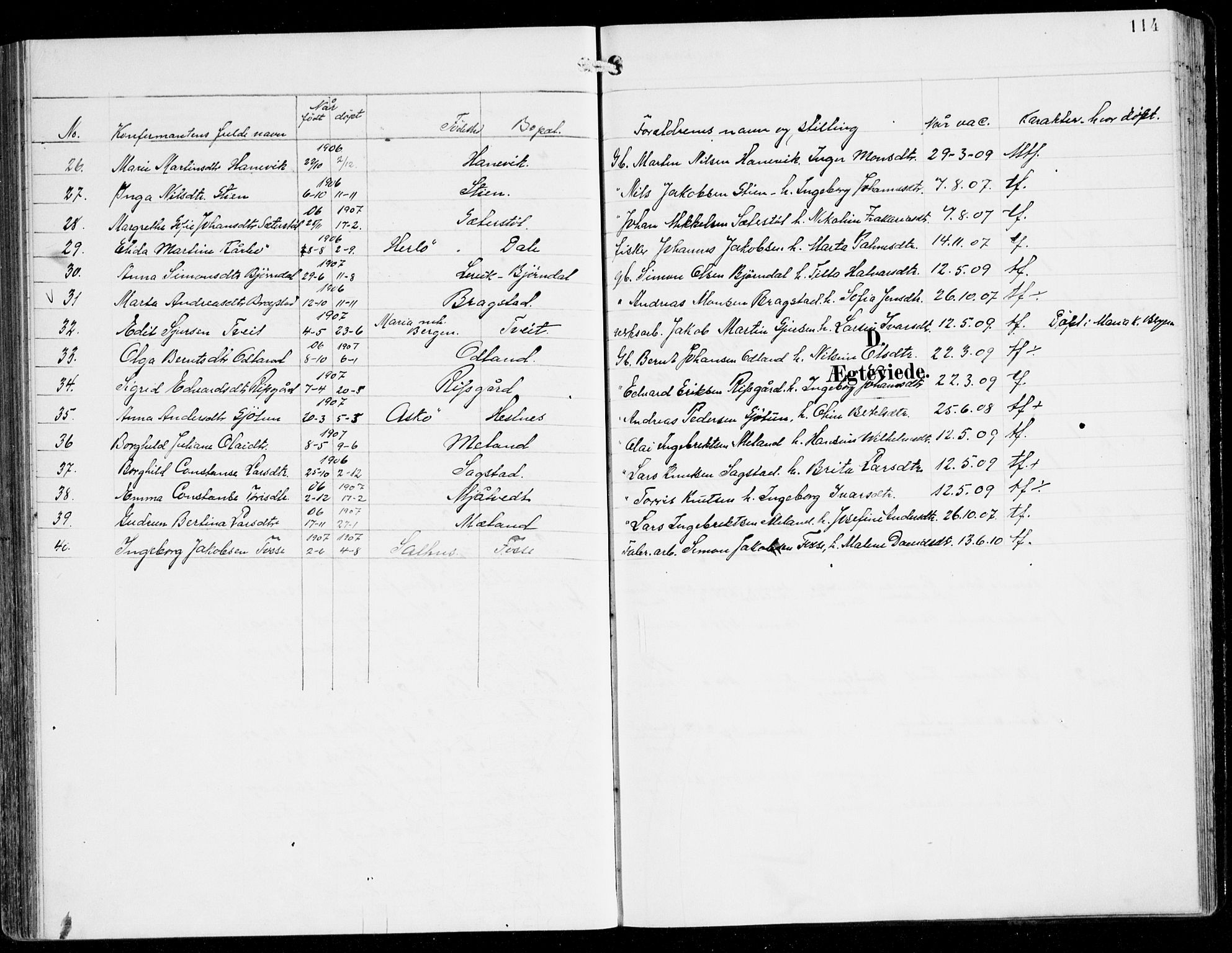 Alversund Sokneprestembete, SAB/A-73901/H/Ha/Haa/Haac/L0002: Parish register (official) no. C 2, 1901-1921, p. 114