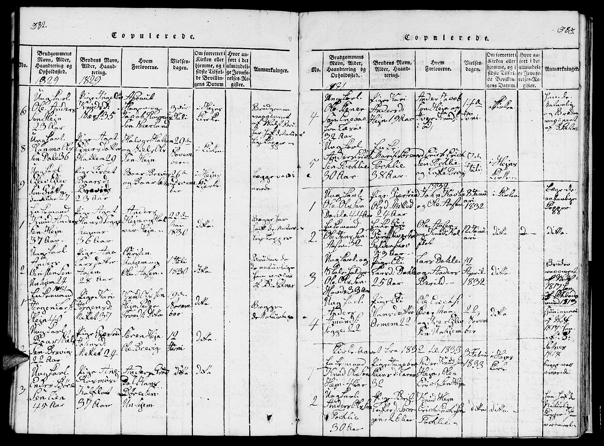 Ministerialprotokoller, klokkerbøker og fødselsregistre - Møre og Romsdal, SAT/A-1454/545/L0587: Parish register (copy) no. 545C01, 1818-1836, p. 382-383