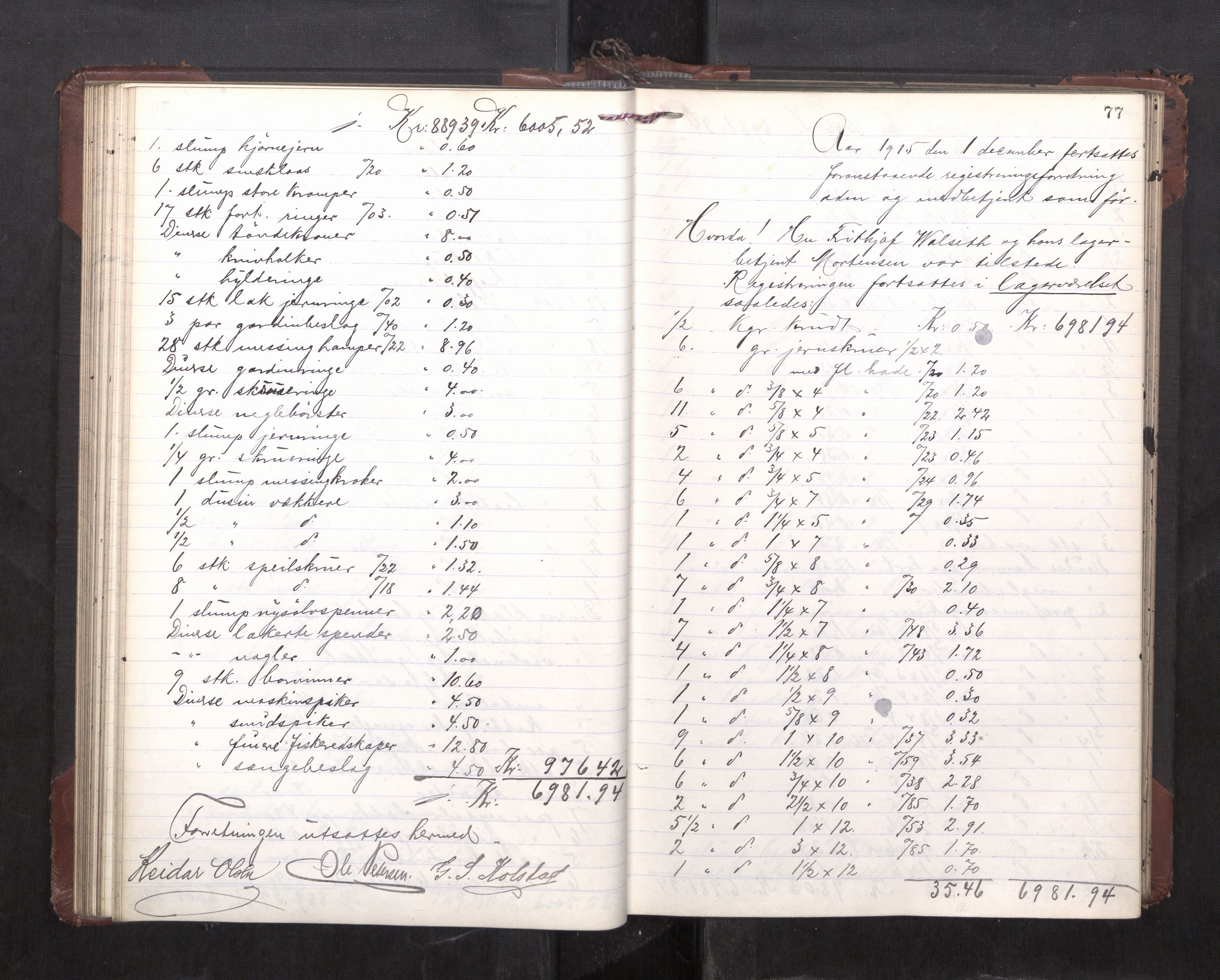 Trondheim byfogd, AV/SAT-A-0003/1/3/3C/L0036: Skifteregistreringsprotokoll - 14/4-24/9. (u/ register), 1915-1918, p. 77