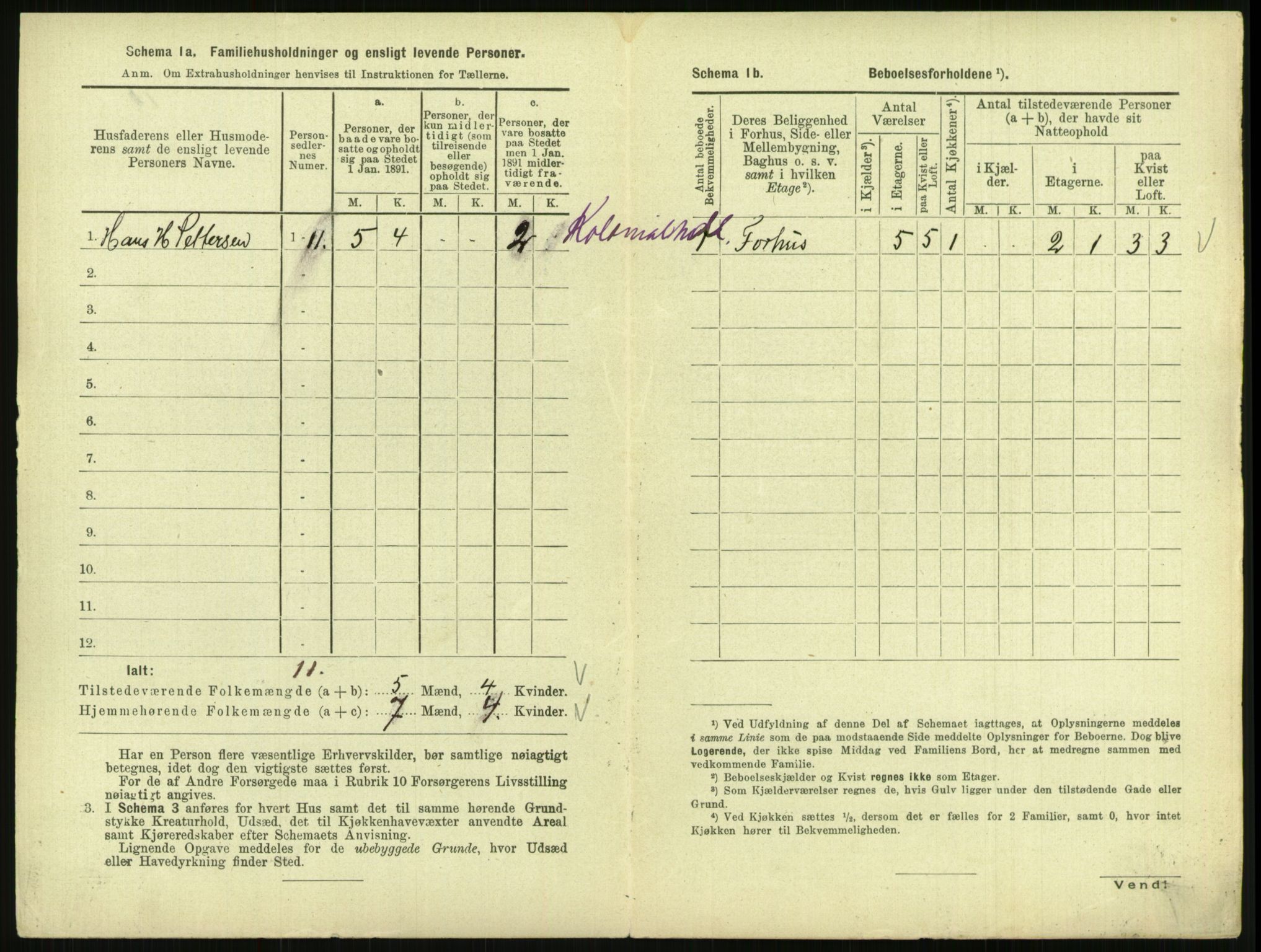 RA, 1891 census for 0903 Arendal, 1891, p. 39