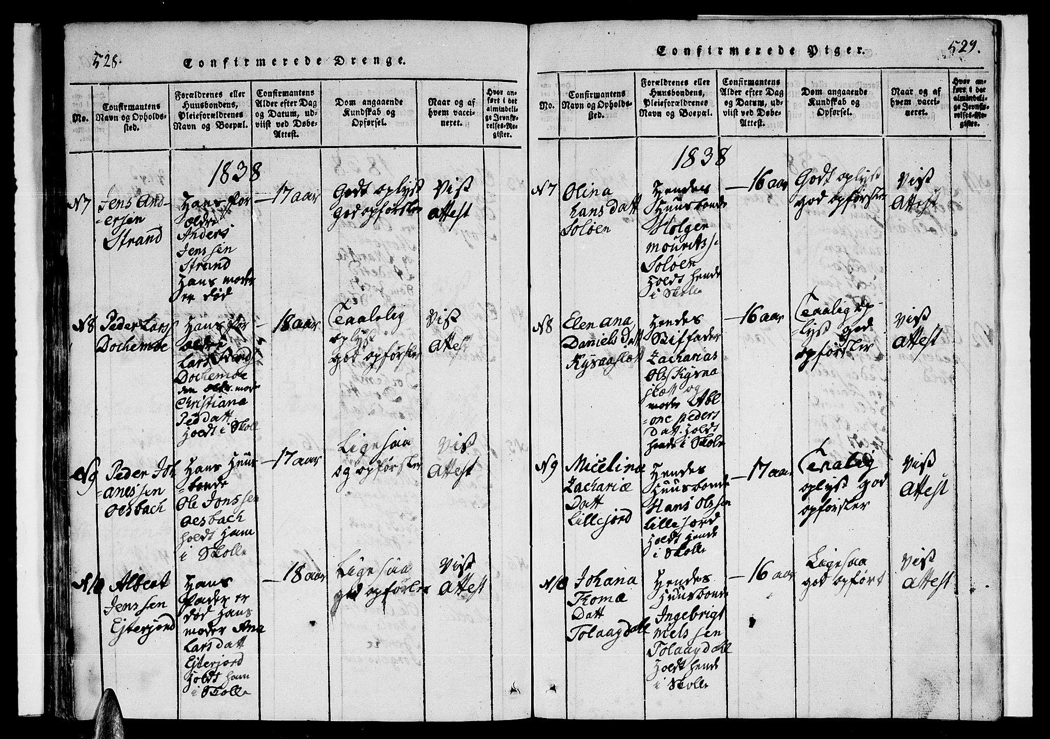 Ministerialprotokoller, klokkerbøker og fødselsregistre - Nordland, SAT/A-1459/846/L0651: Parish register (copy) no. 846C01, 1821-1841, p. 528-529