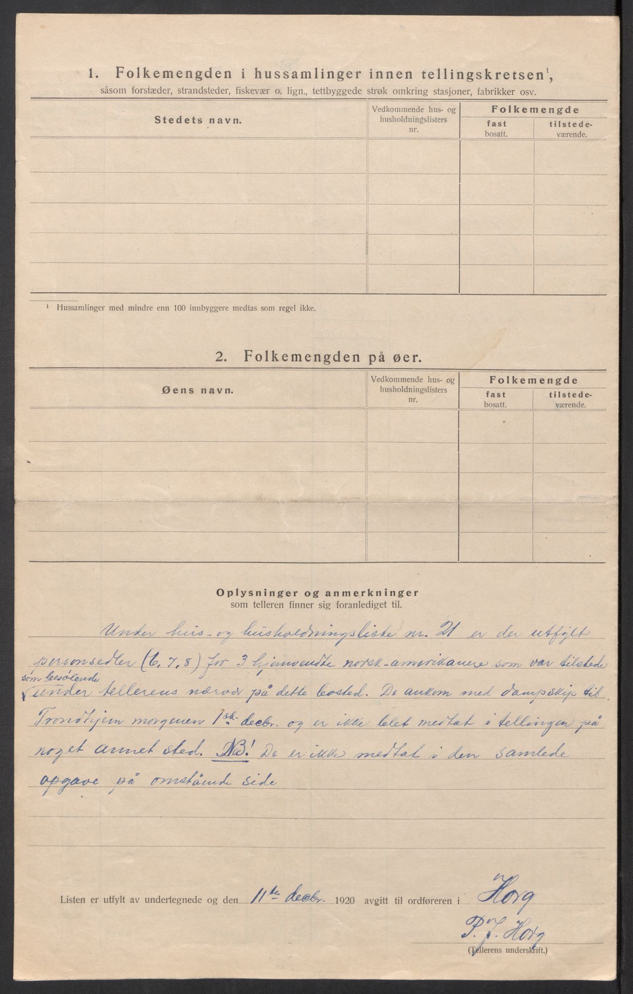 SAT, 1920 census for Horg, 1920, p. 15